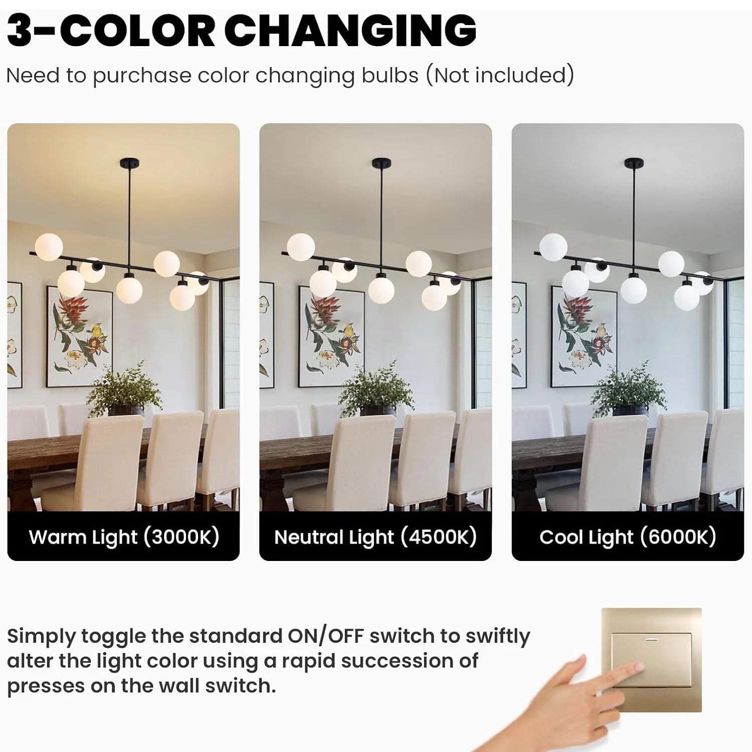 Modern Linear Black Chandelier with Milk Glass Globes - Sofary Lighting