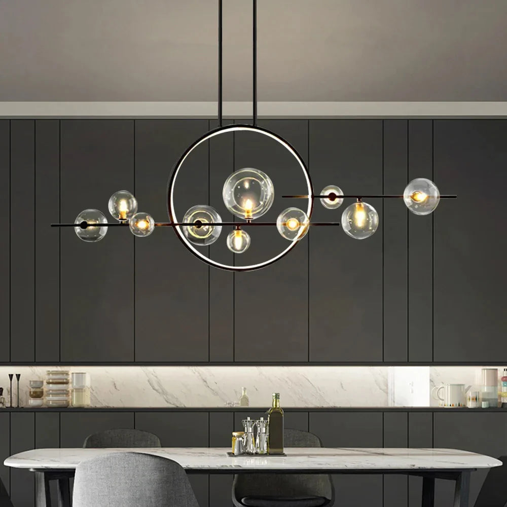 Opal Halo Chandelier with Glass Globes - Sofary Lighting