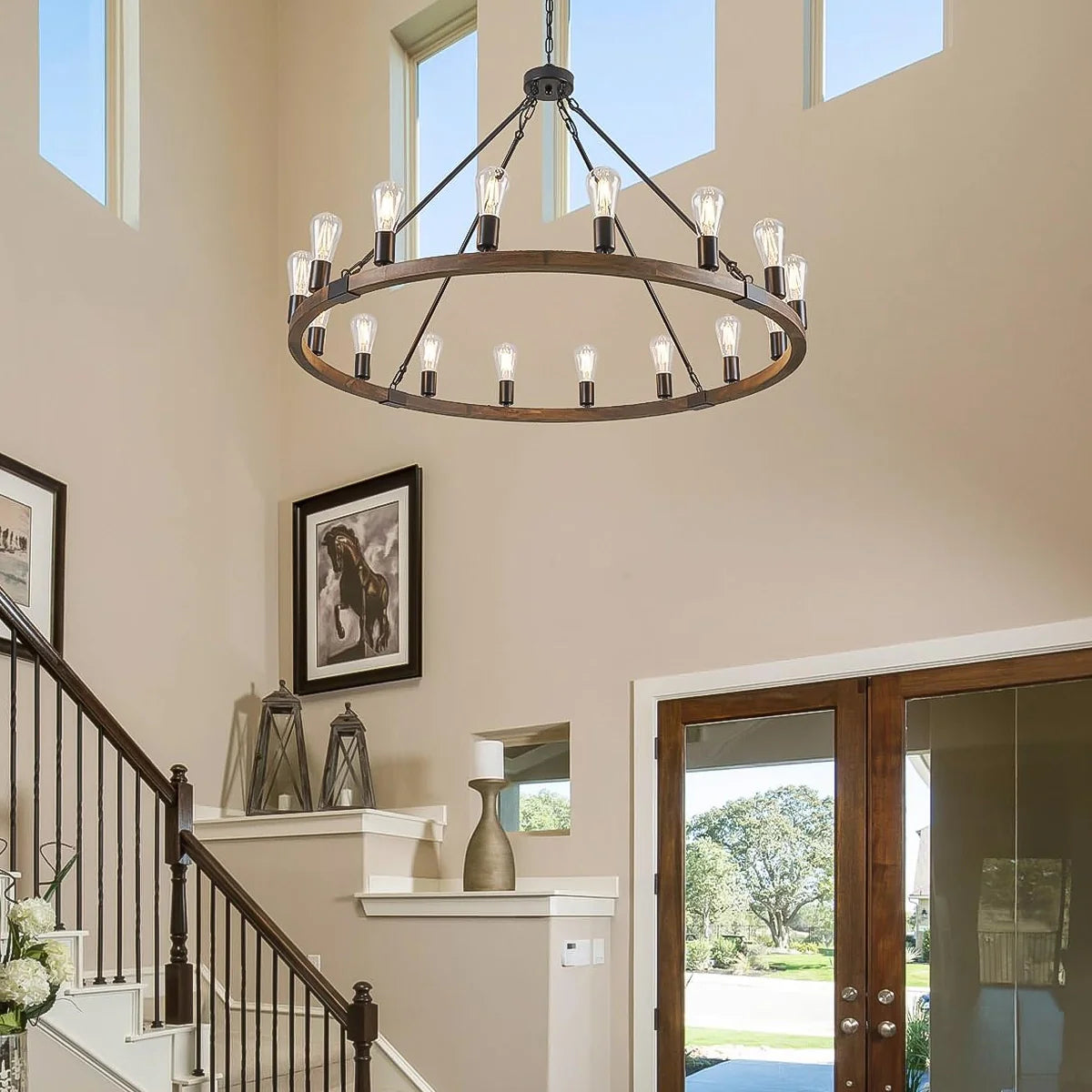 bottom-view-of-farmhouse-wood-wagon-wheel-chandelier-ch421-20250704-sofary-lighting