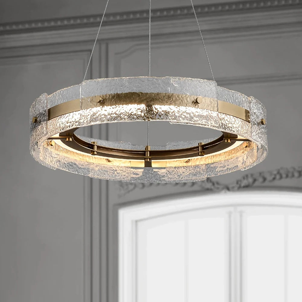 upward-view-of-textured-glass-gold-round-chandelier-ch439-20250725-sofary-lighting