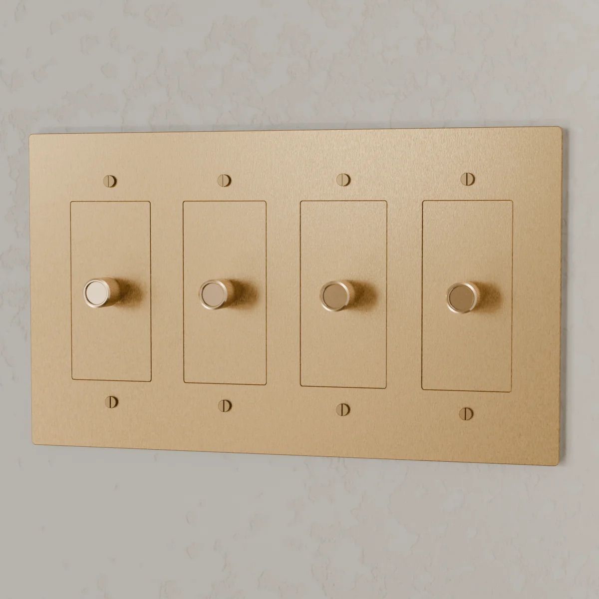 the-brass-3-way-rotary-dimmer-switch-brass-color-4-gang | Sofary Lighting