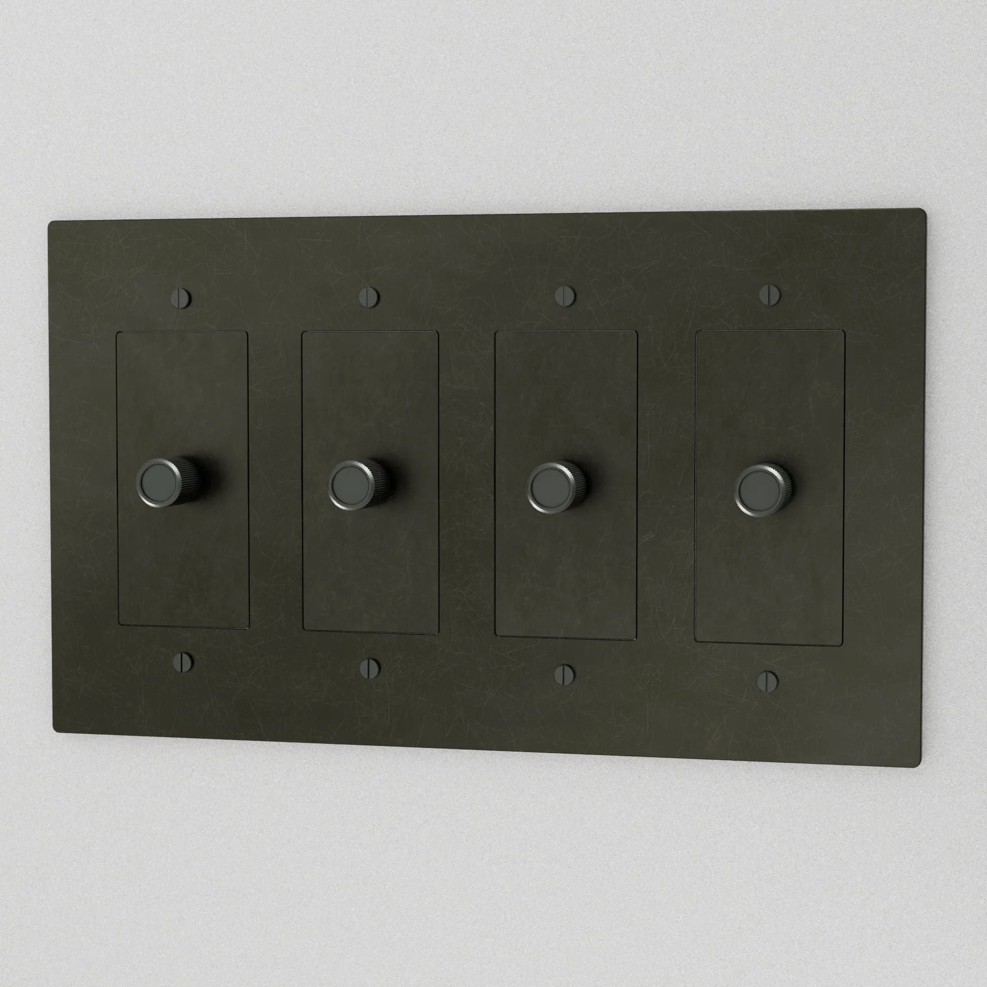 the-brass-3-way-rotary-dimmer-switch-bronze-with-patina-color-4-gang | Sofary Lighting