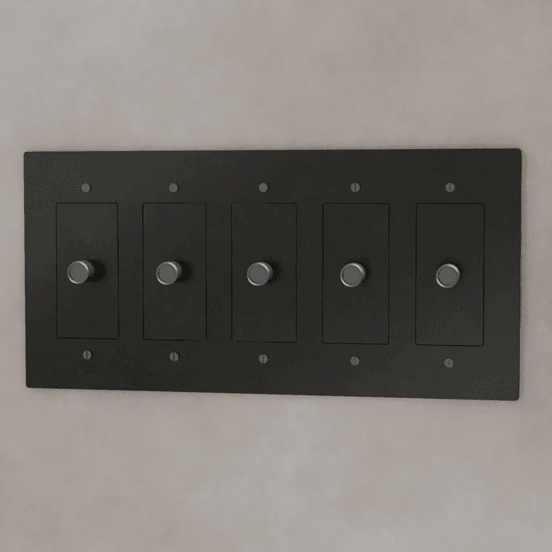 the-brass-3-way-rotary-dimmer-switch-night-black-color-5-gang | Sofary Lighting