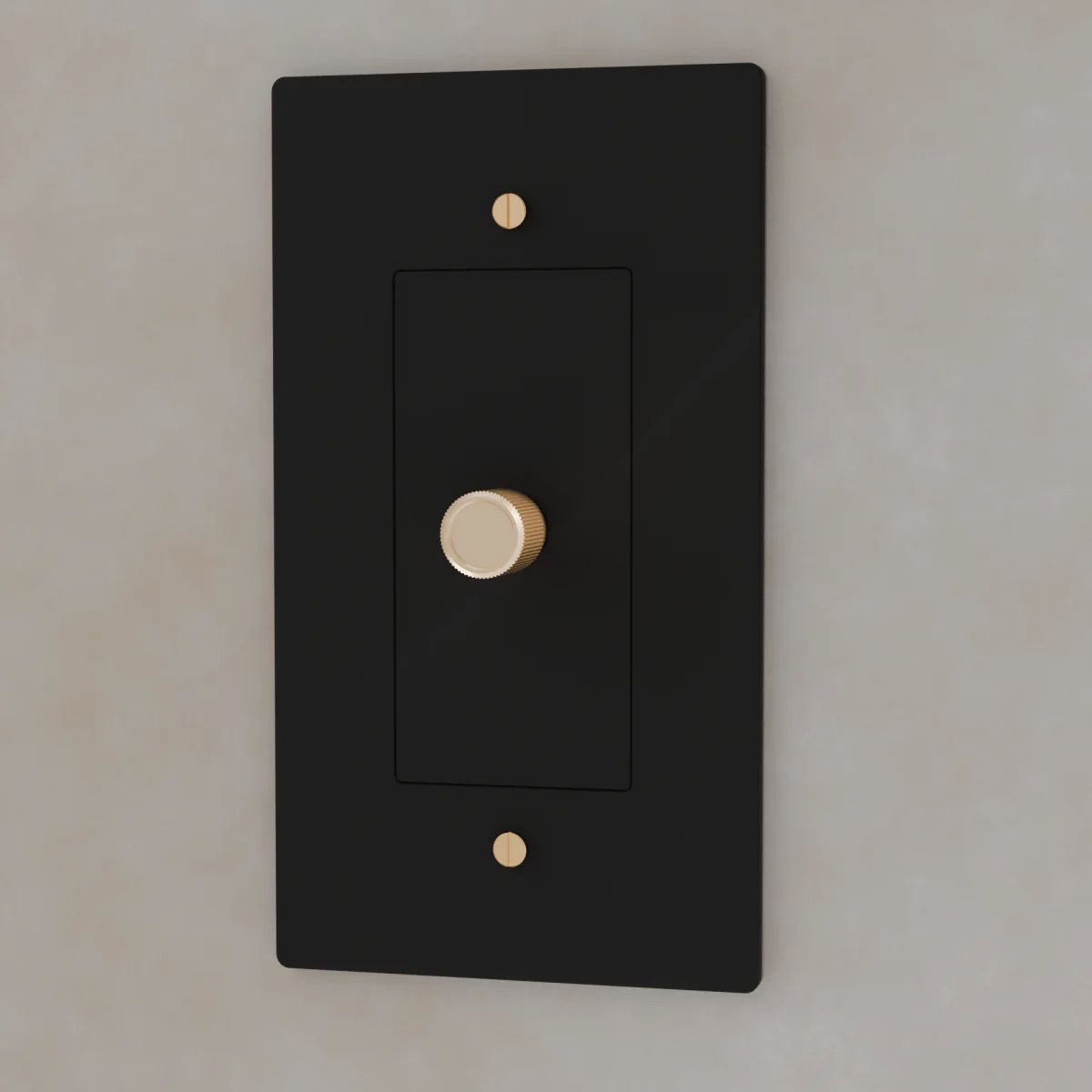 the-brass-3-way-rotary-dimmer-switch-night-black-with-brass-color-1-gang | Sofary Lighting