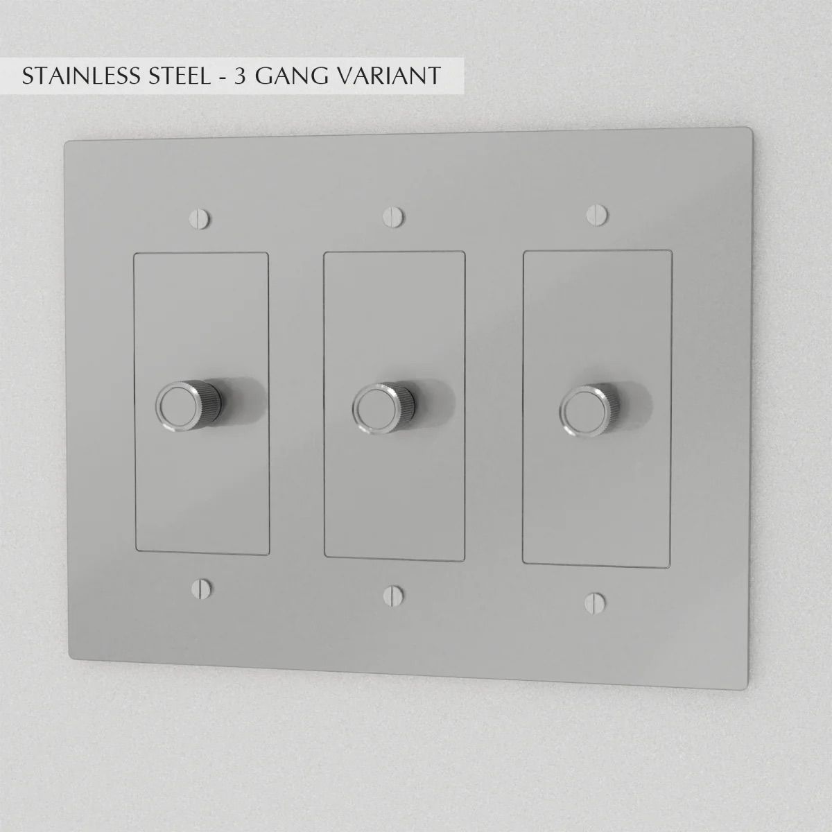 the-brass-dimmer-switch-3-gang-stainless-steel | Sofary Lighting