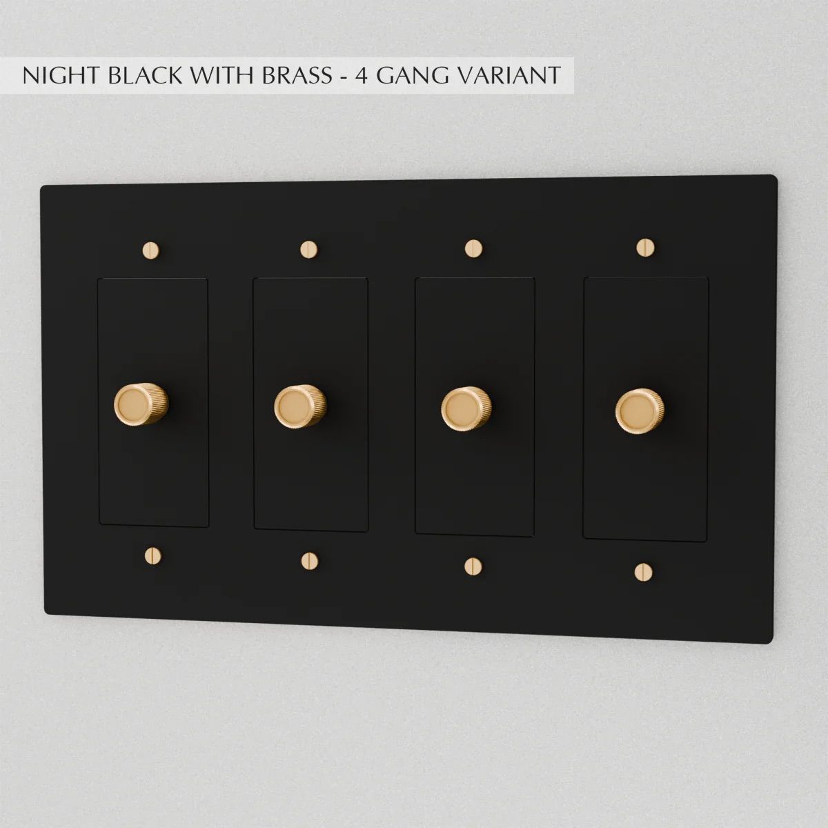 the-brass-dimmer-switch-4-gang-night-black-with-brass | Sofary Lighting