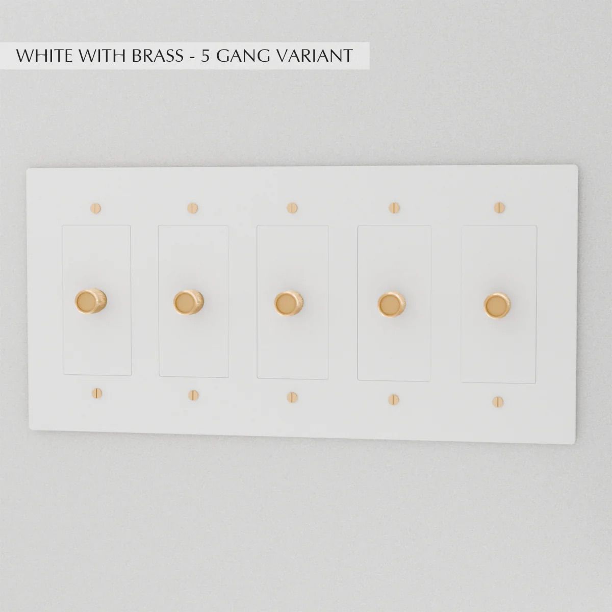 the-brass-dimmer-switch-5-gang-white-with-brass | Sofary Lighting