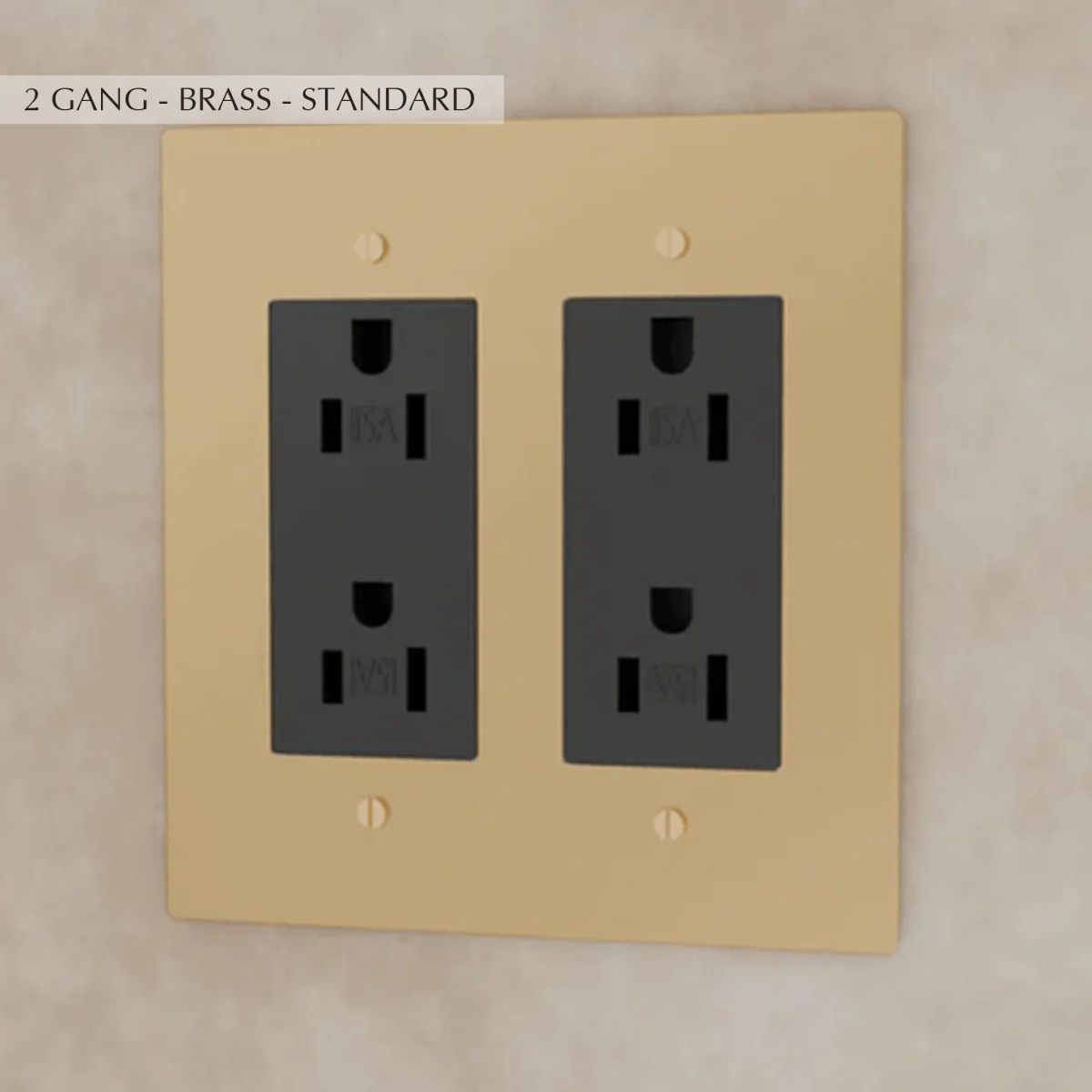 the-brass-outlet-brass-standard-2-gang | Sofary Lighting