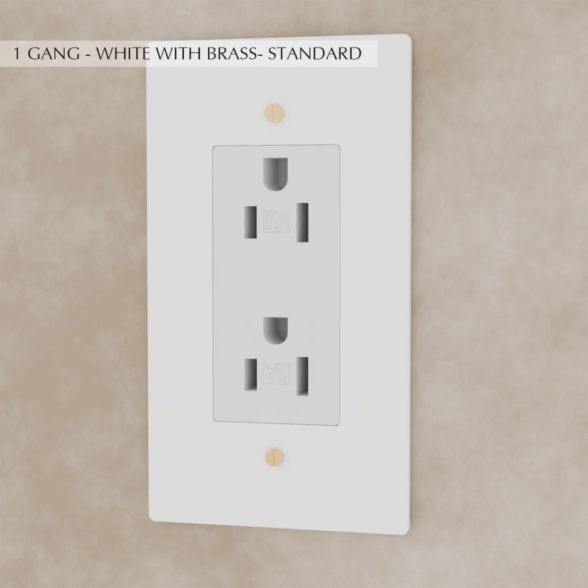 the-brass-outlet-white-with-brass-standard-1-gang | Sofary Lighting