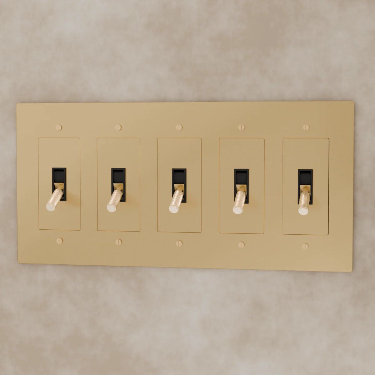 the-brass-toggle-switch-brass-5-gang | Sofary Lighting