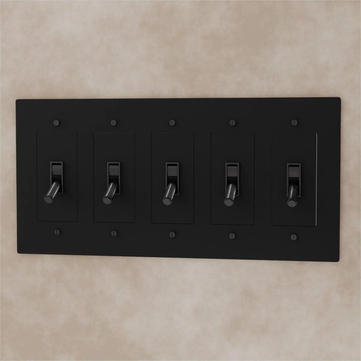 the-brass-toggle-switch-night-black-5-gang | Sofary Lighting
