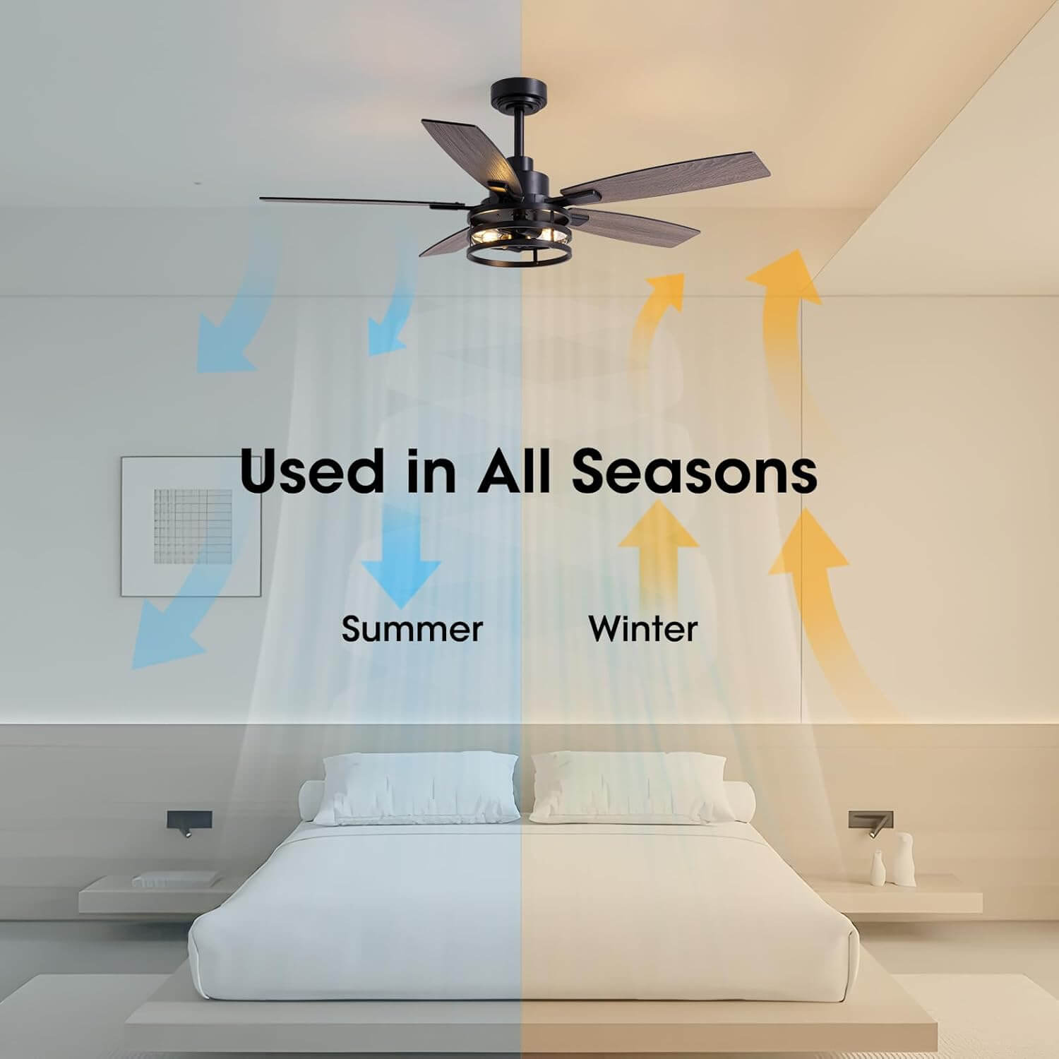 vintara-52“-farmhouse-rustic-black-cage-ceiling-fan-with-lights-remote-included-ideal-for-bedroom-living-room-Motor-Forward-and-Reversible-function-1