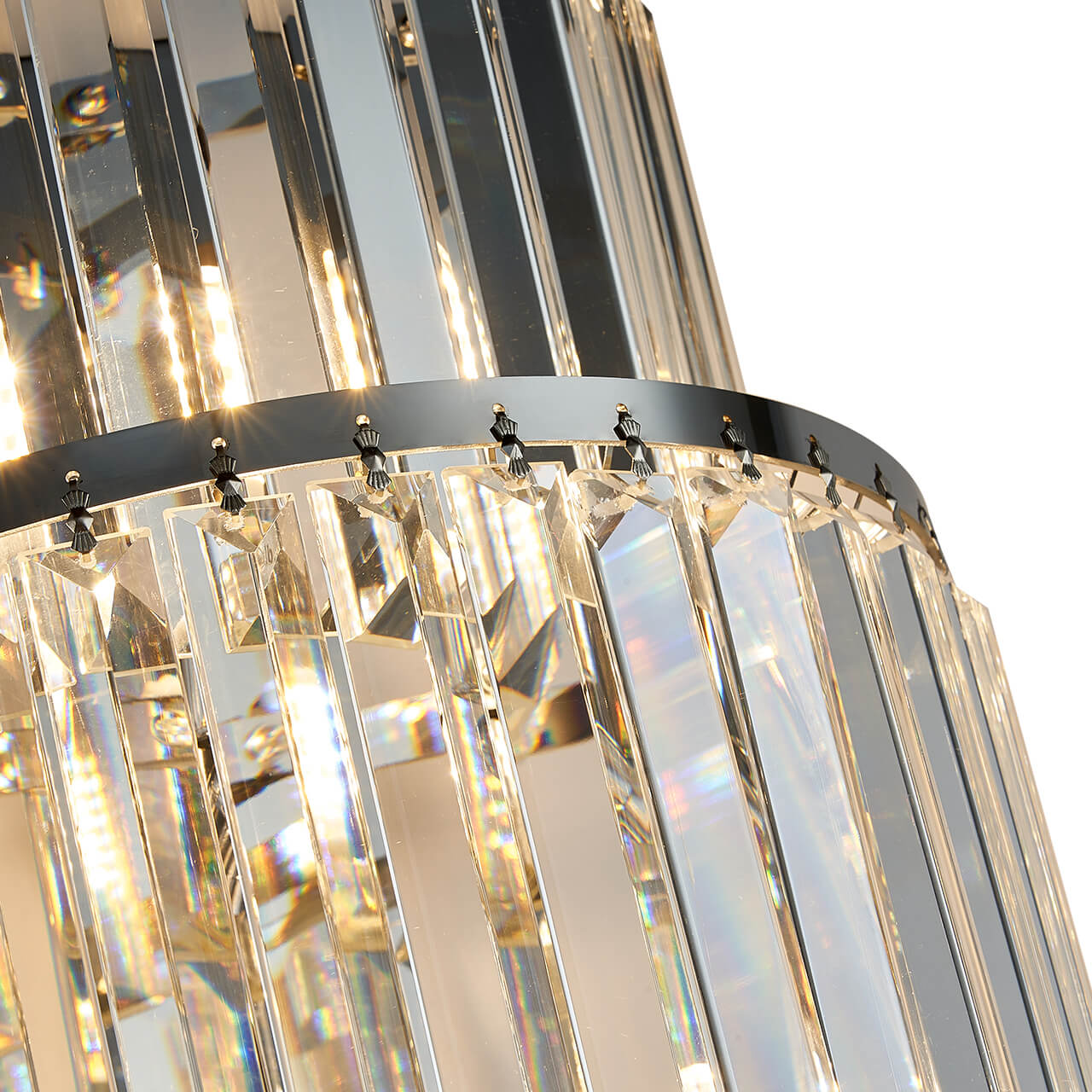 Silver Oval 3-layer Crystal Wall Lamp