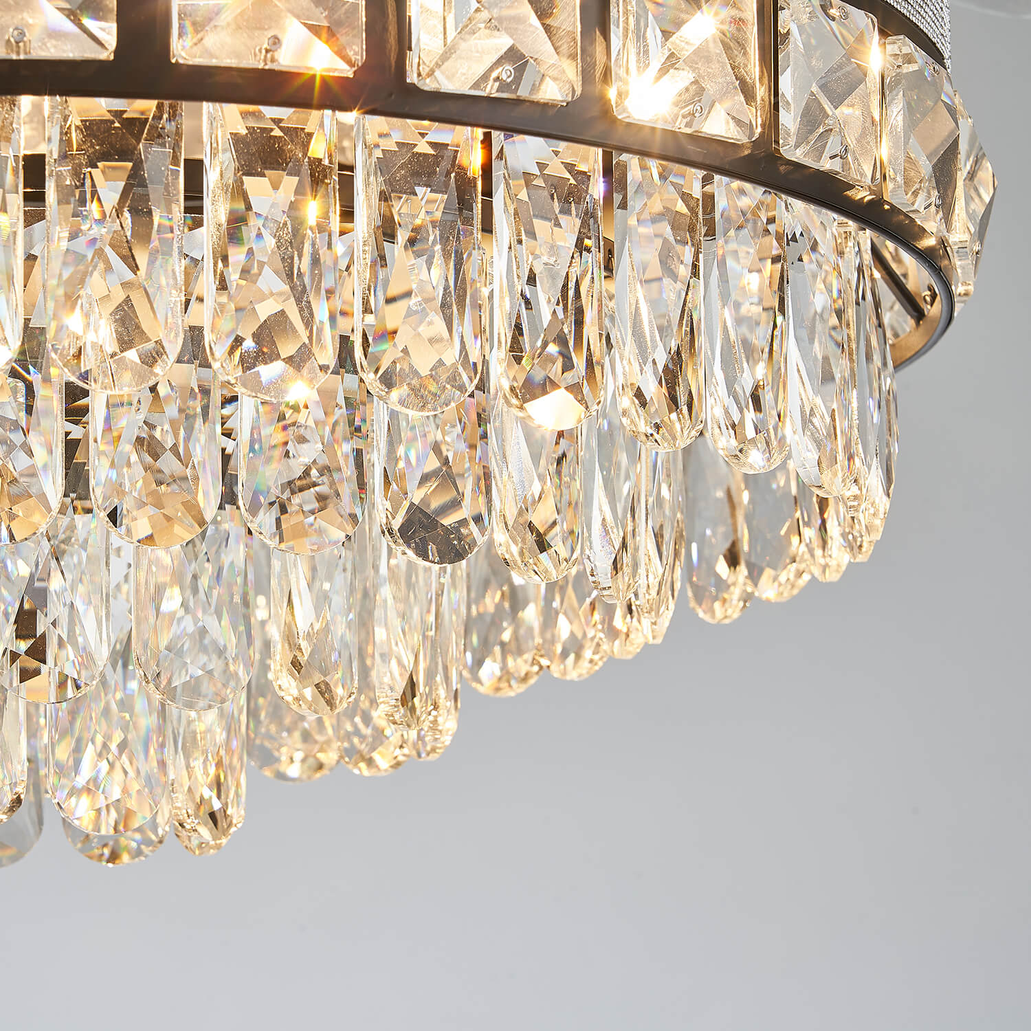 Top Rated Black Retractable Crystal Ceiling Fan Chandelier