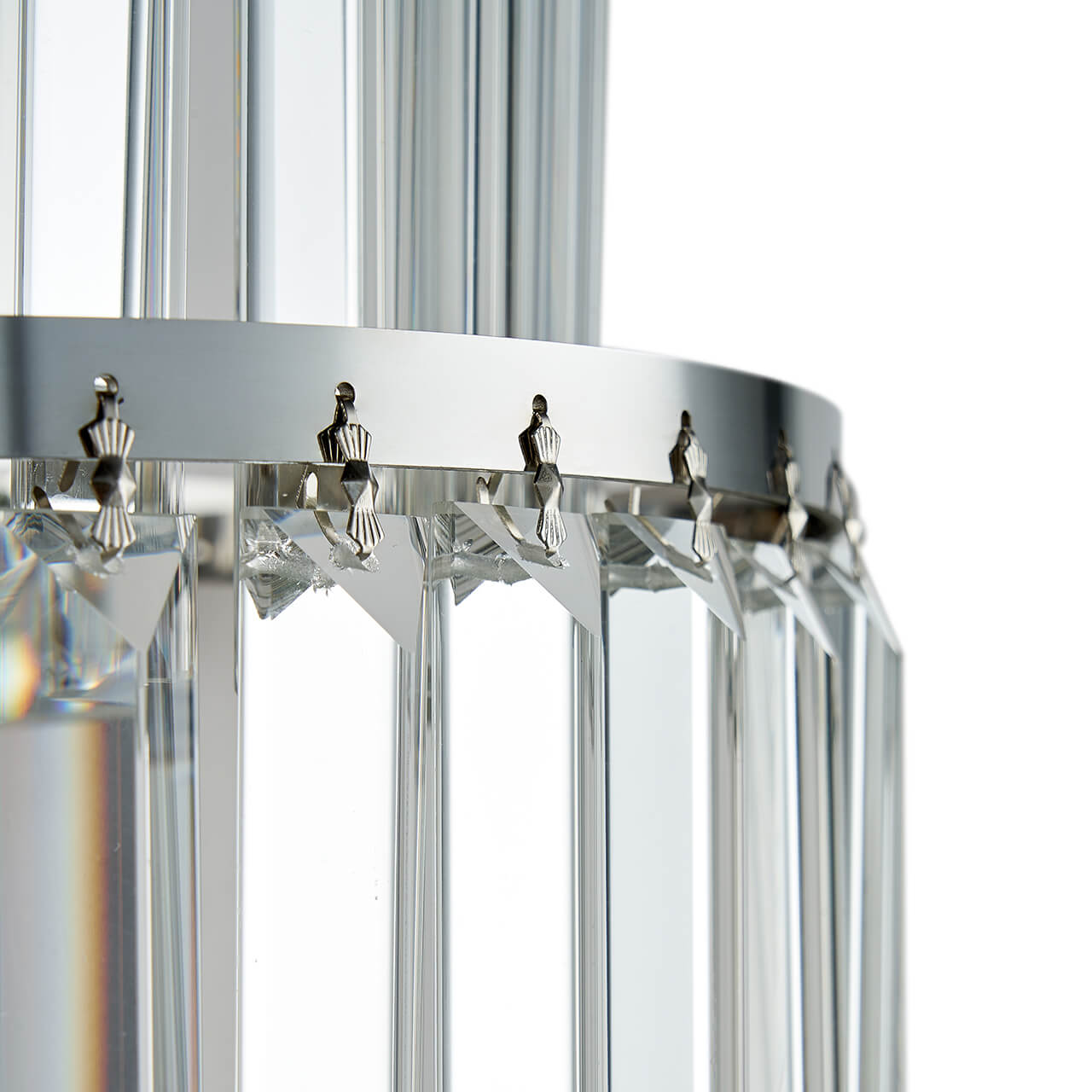 Silver Oval 3-layer Crystal Wall Lamp