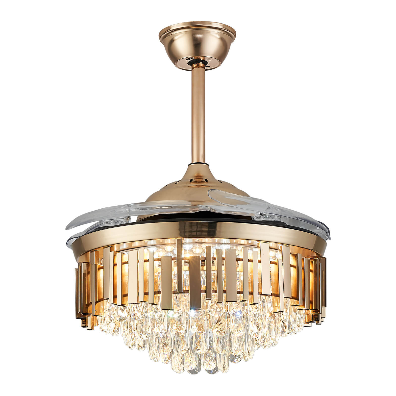 Round French Golden Crystal Fandelier Indoor