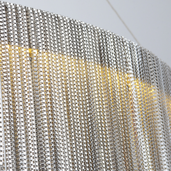 Modern-Chrome-Metal-Frame-Tassel-Two-Ring-Chandelier