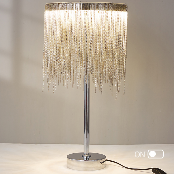 Modern-Chrome-Tassel-Table-Lamp-With-LED-Lighting-Bedroom