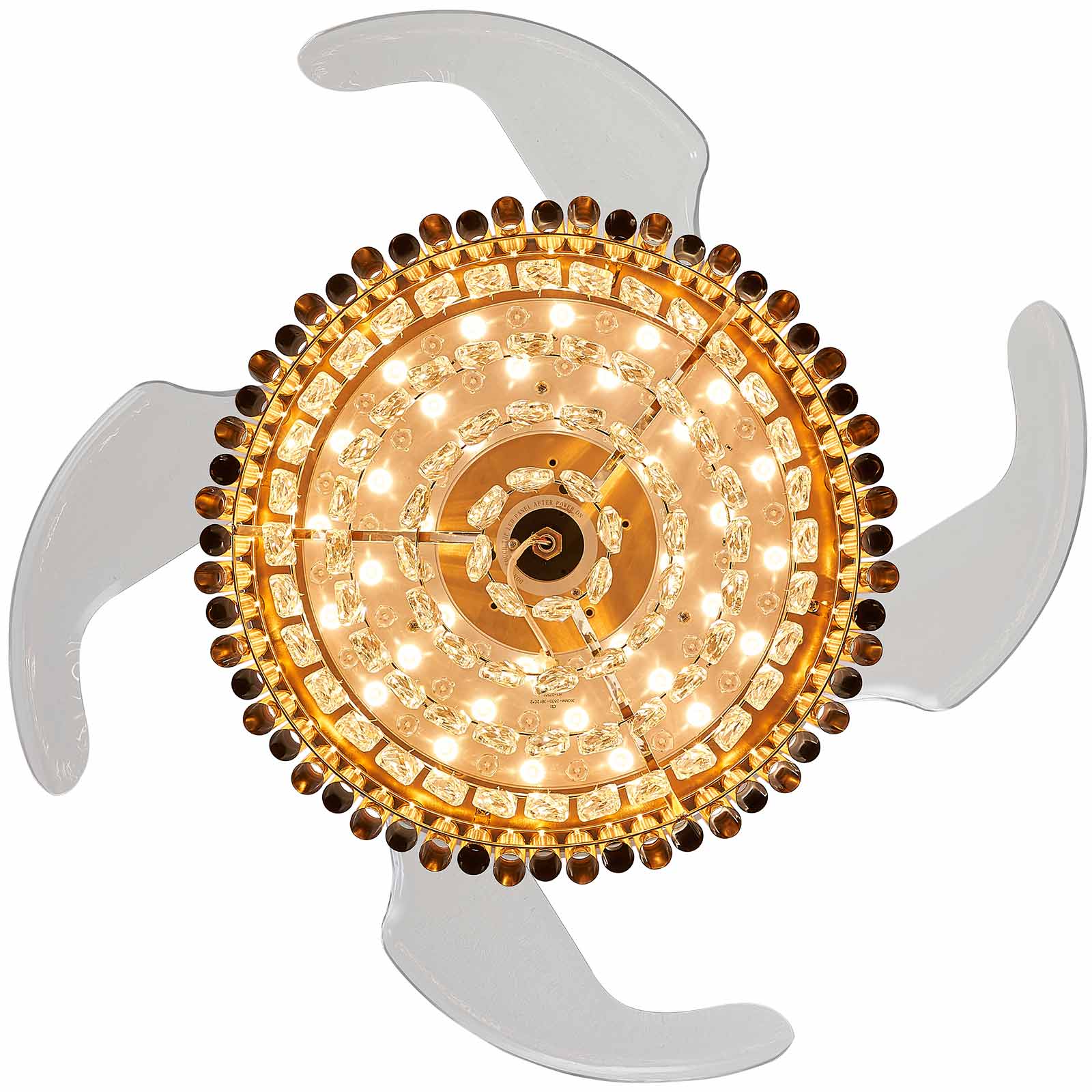 Top-Rated K9 Crystal Round Gold Retractable Fandelier