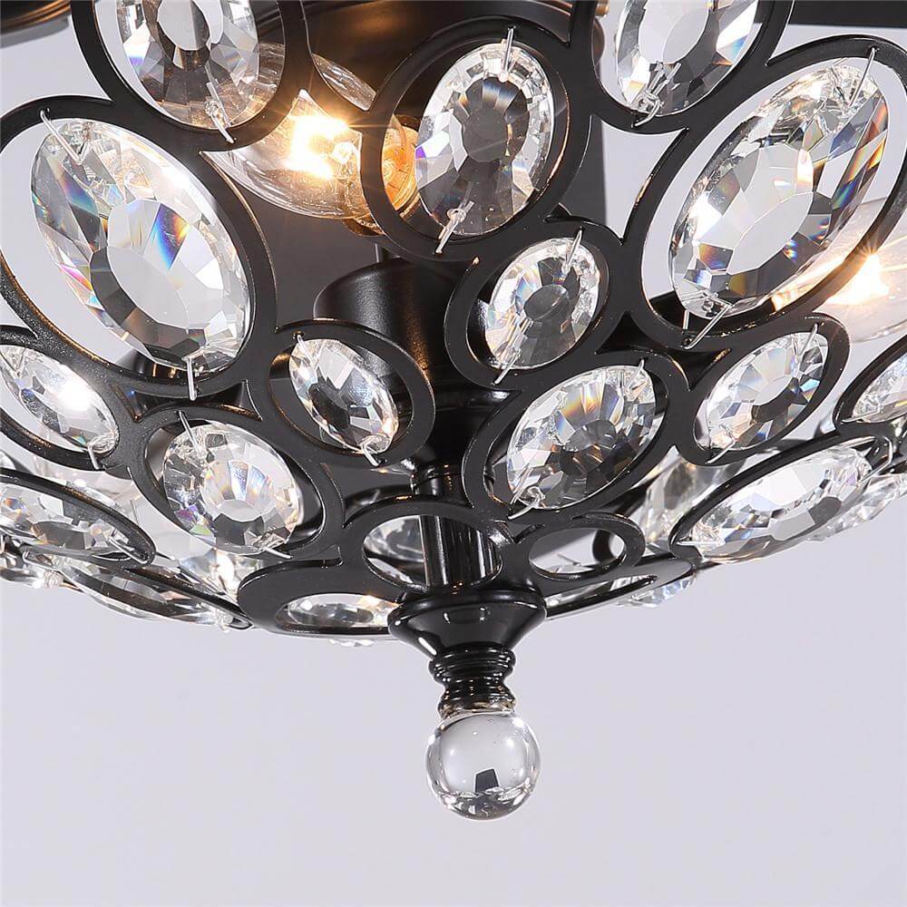 MOOONI-Ceiling-Fan-Light-Matte-Black-Retrol-Crystal-Fandelier-50“-Crystal-Detail