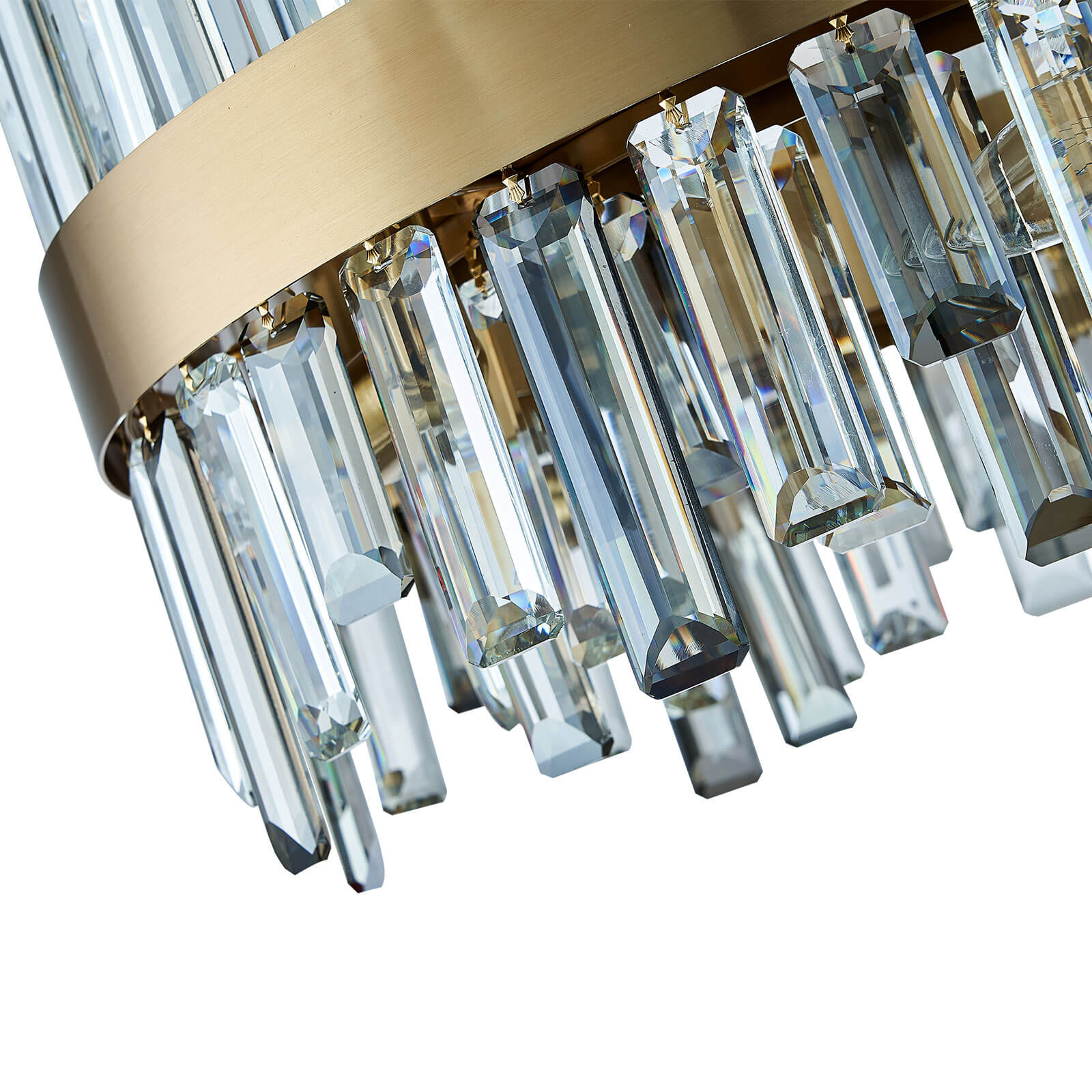 Round Cross Crystal Bar Gold Frame Chandelier