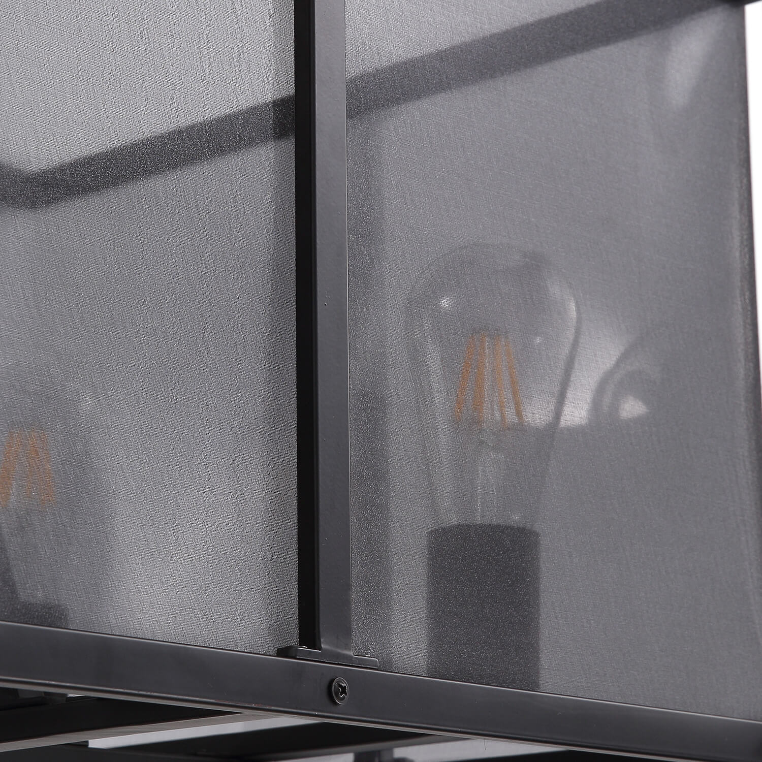 Moooni®Rustic Black Metal Rectangular Grid Square Caged Chandelier