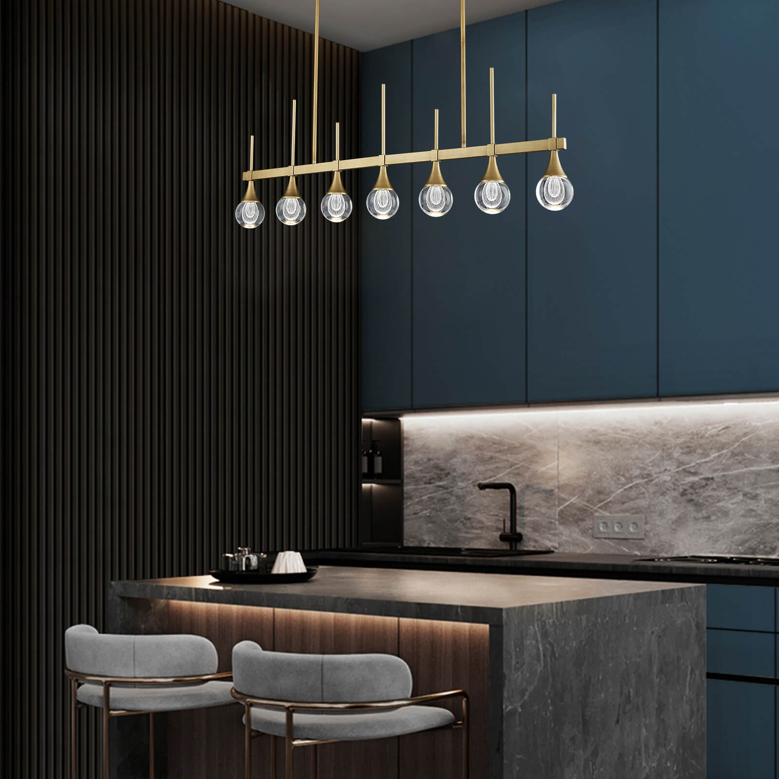 Moooni® Sputnik 7 Lights Drop-shaped Globe Crystal Chandelier