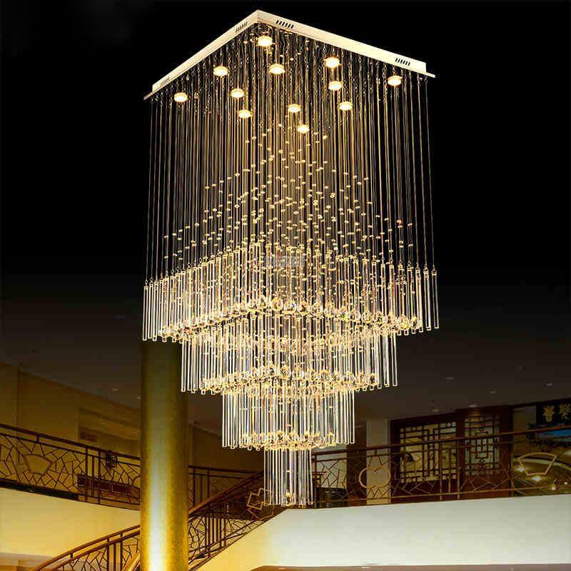 Modern-Chrome-Quad-Tier-Foyer-Flush-Mount-Crystal-Chandelier