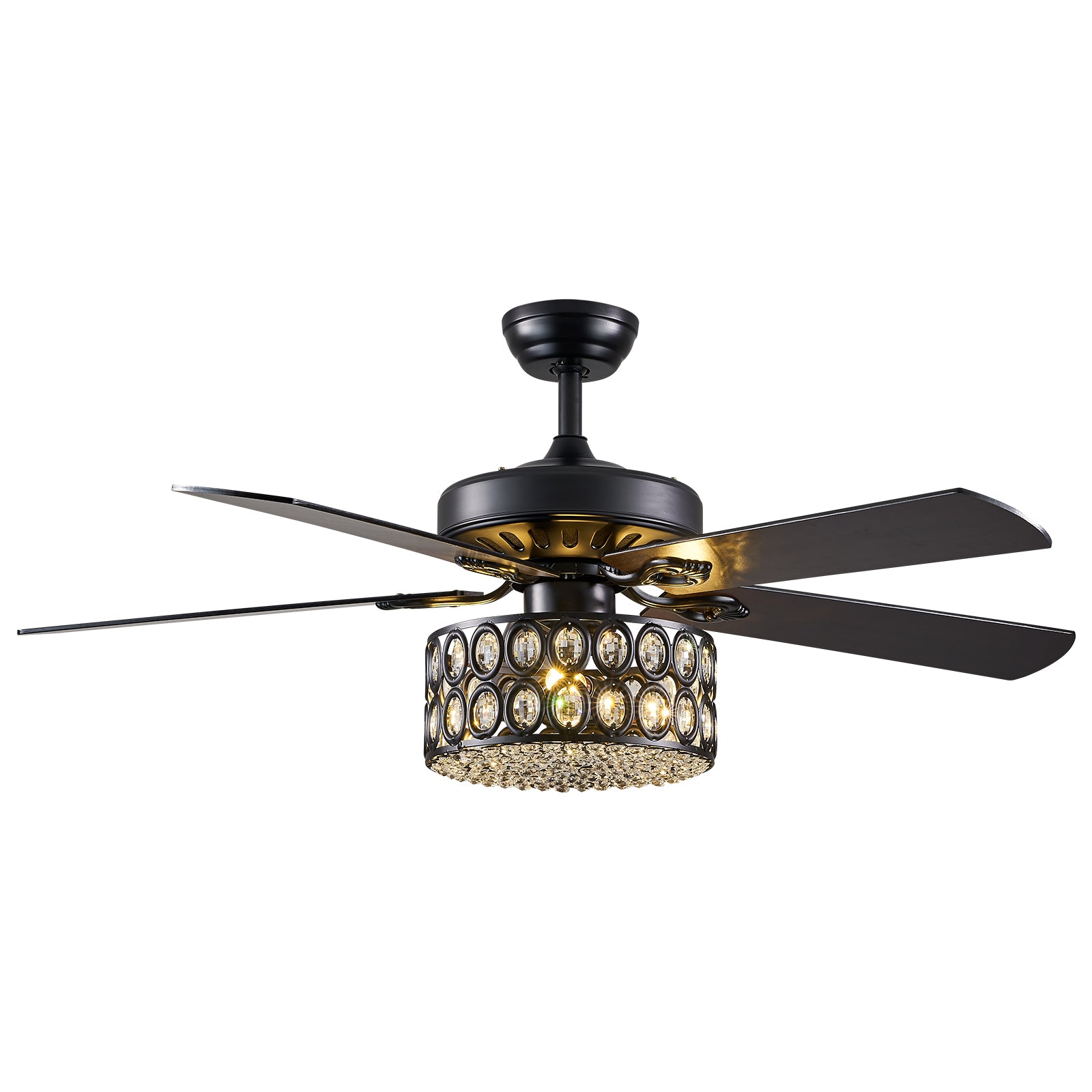 MOOONI-Ceiling-Fan-Light-Matte-Black-Industrial-Double-Layer-Oval-Crystal-Fandelier-50“