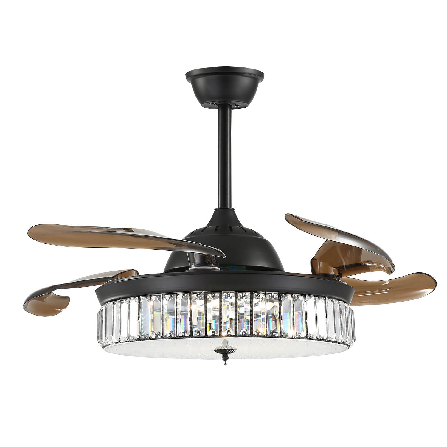 MOOONI-Fan-Chandelier-Color-Changing-Black-Retractable-Fan