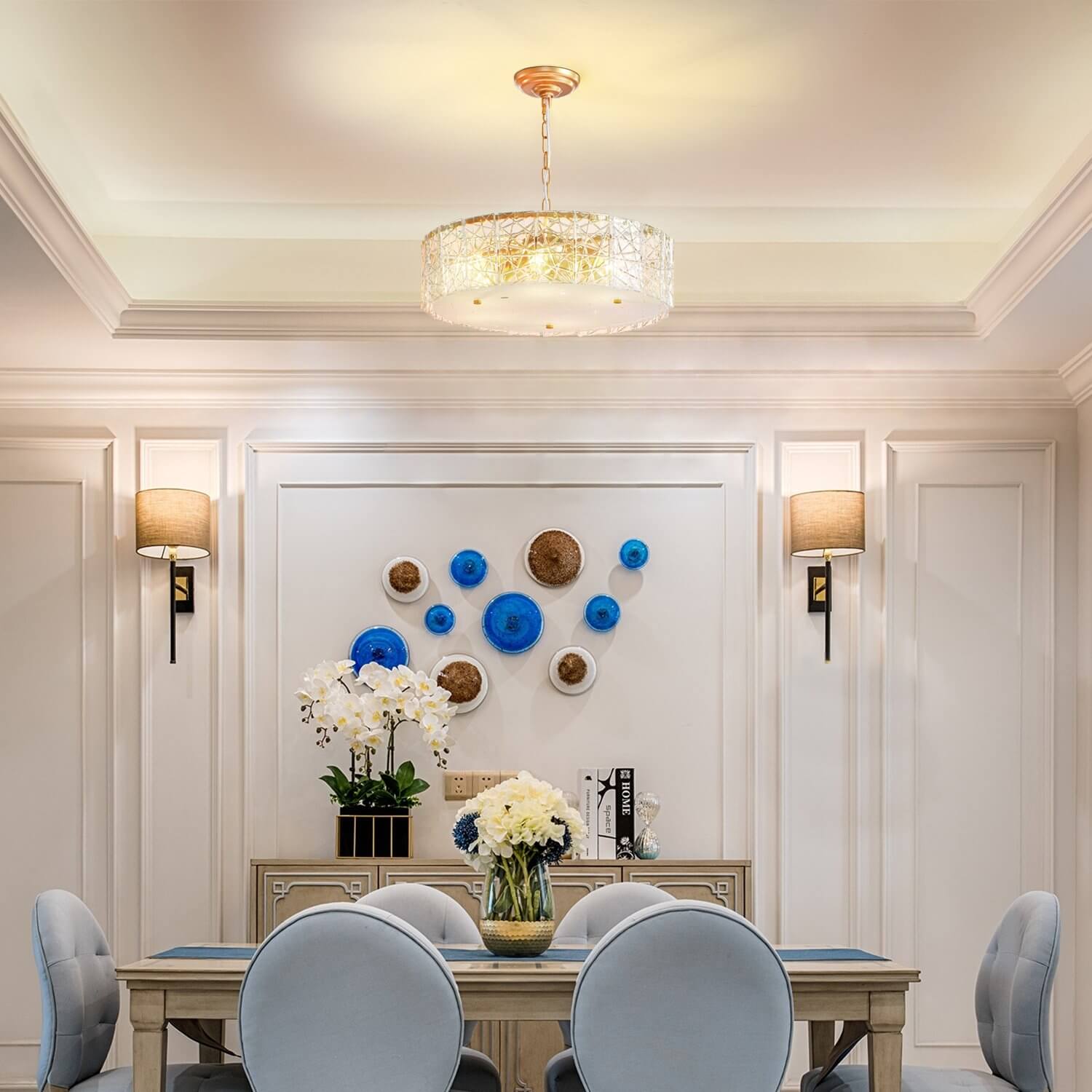 Modern-Gold-Round-Metal-Frame-Pendant-Light