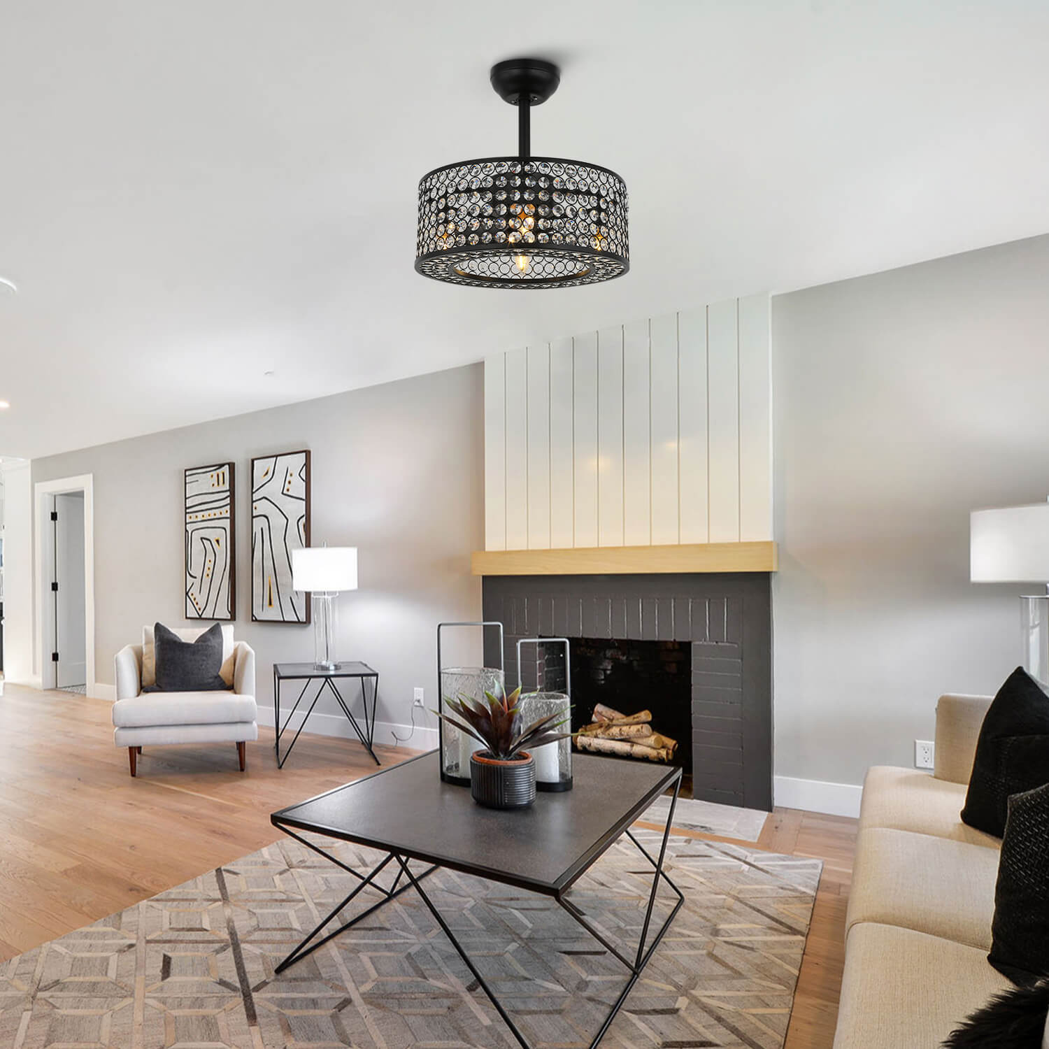 MOOONI-Small-Caged-Ceiling-Fan-Edison-Bulbs-Matte-Black-Industrial-Modern-Drum-Crystal-Fandelier-Living-Room