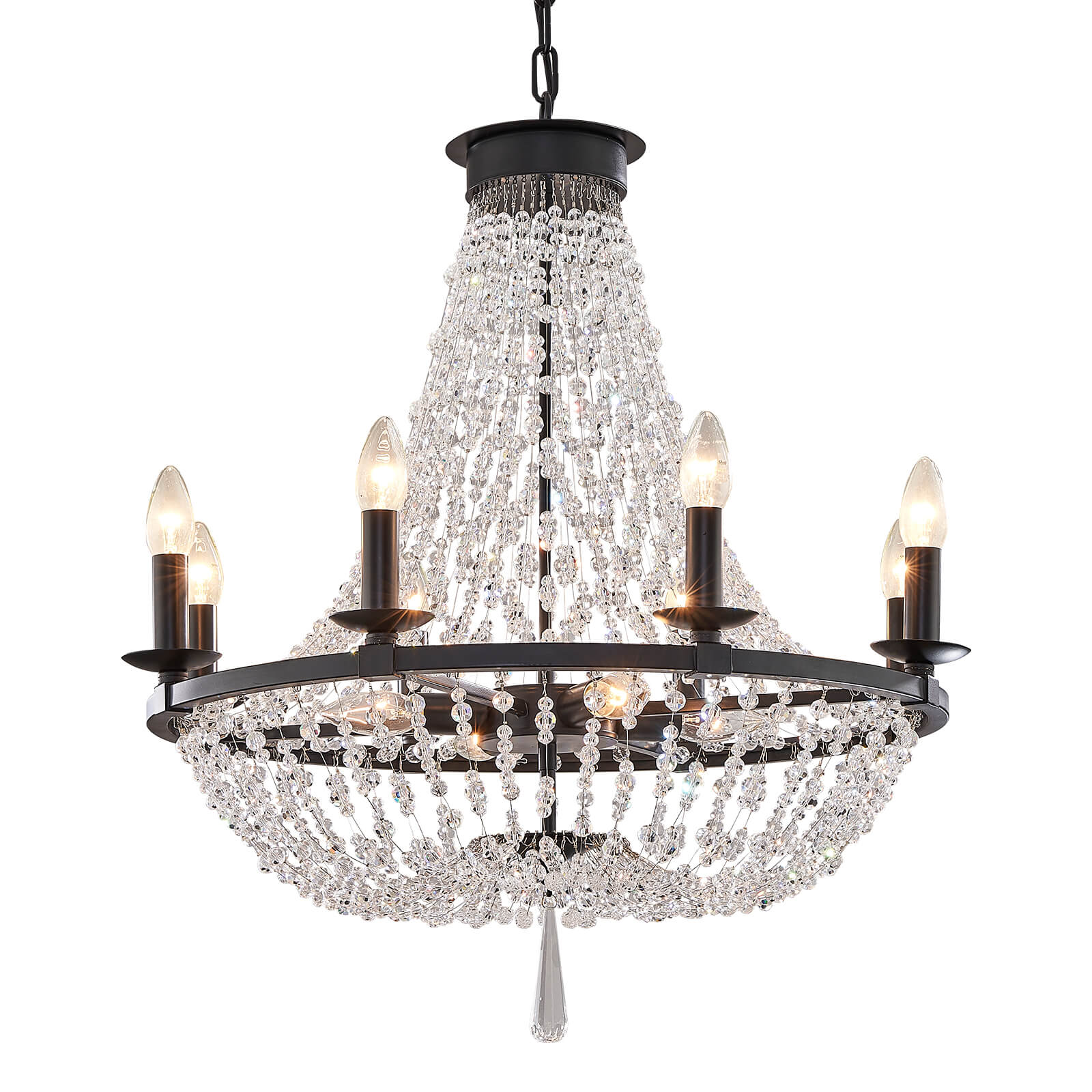Victoria Candle Crystal Ceiling Light