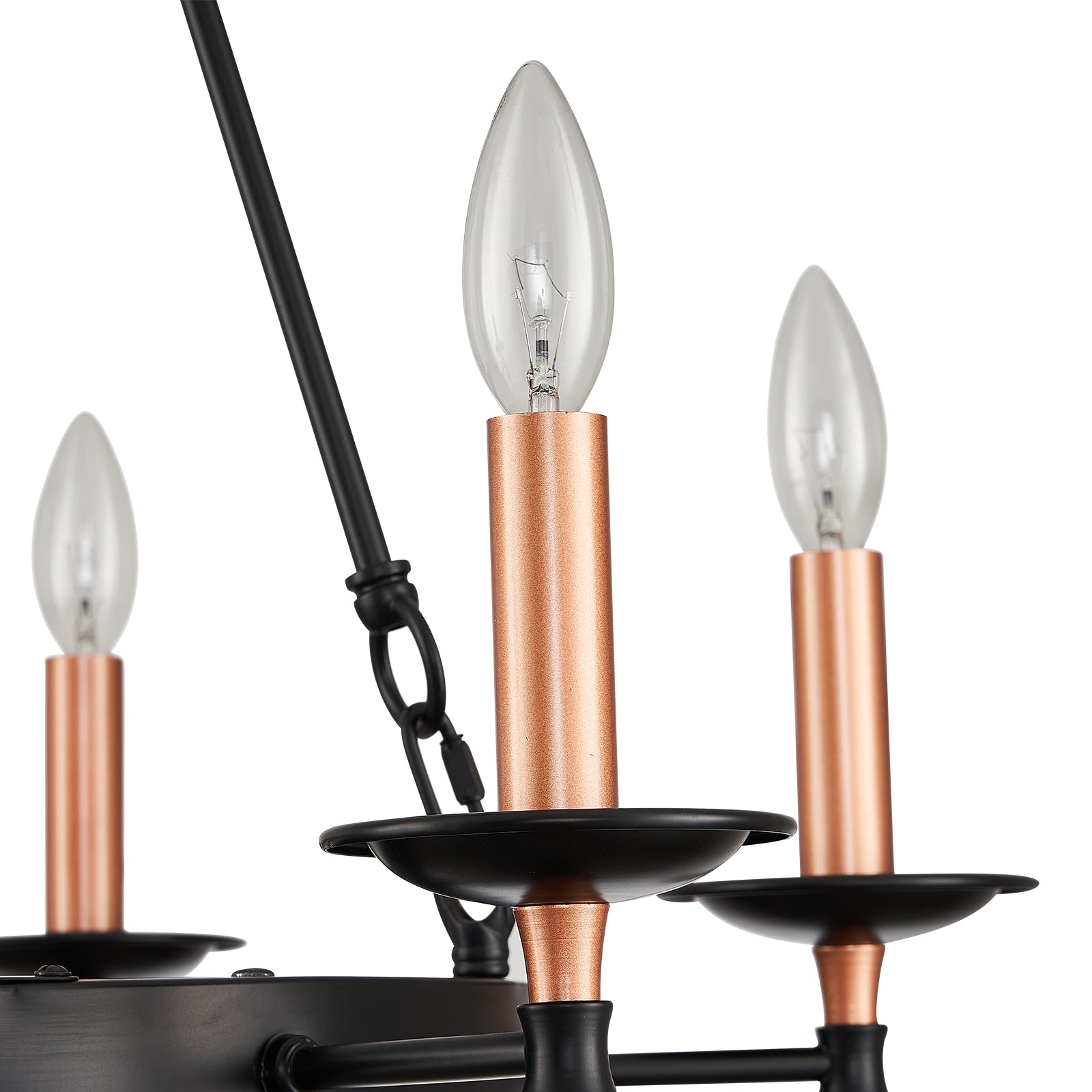 Night Rose 6 Lights Candle Round Chandelier