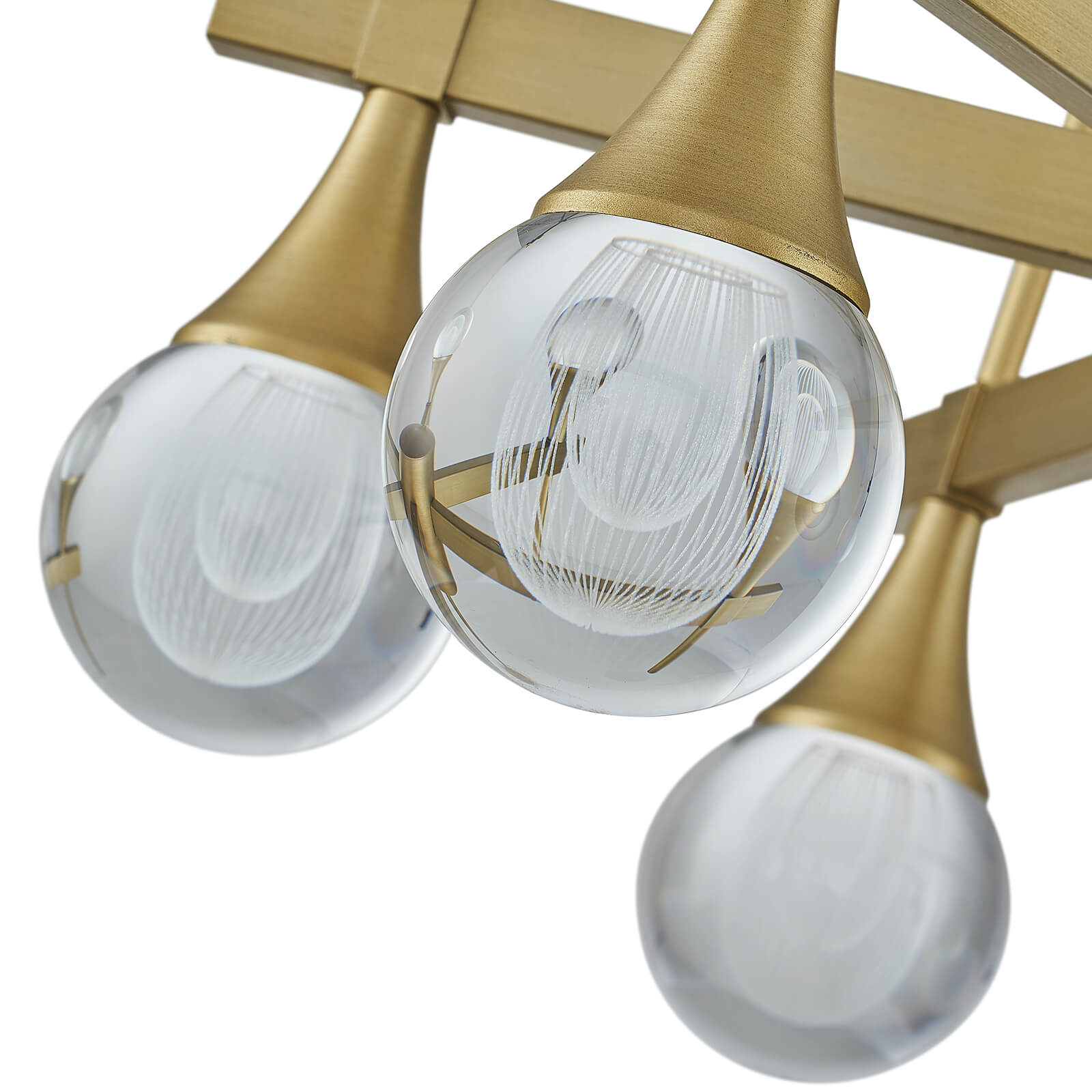 Sputnik 6 Lights Drop-shaped Globe Crystal Pandent Light