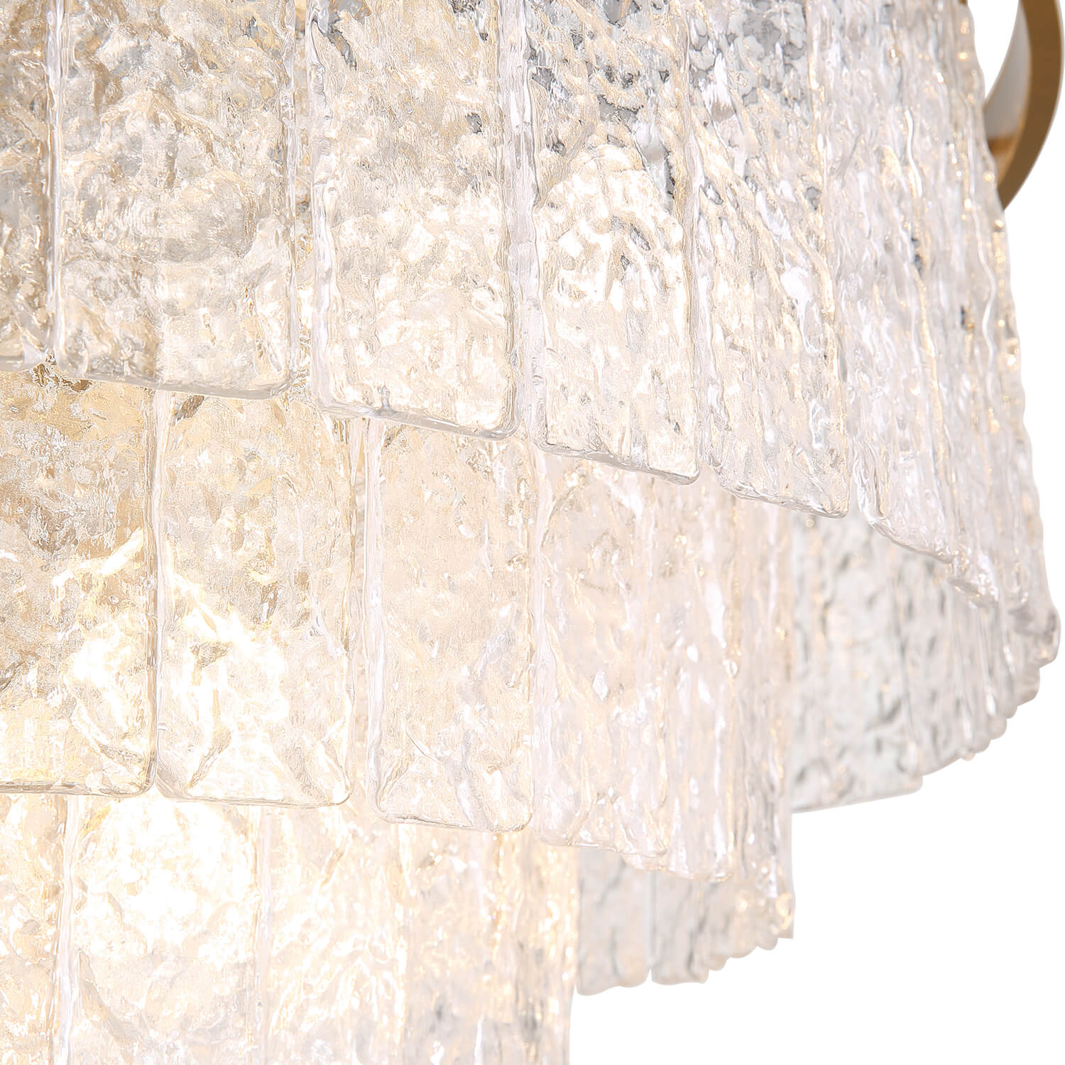 Golden Iron Art 5-Layer Glass Bar Round Chandelier