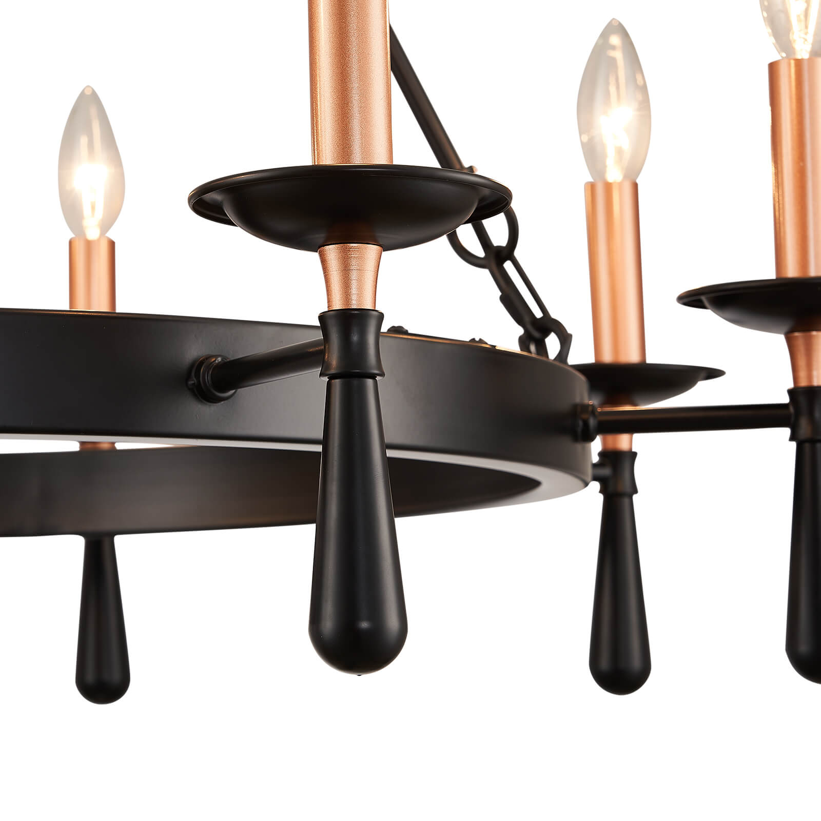 Night Rose 8 Lights Candle Round Chandelier