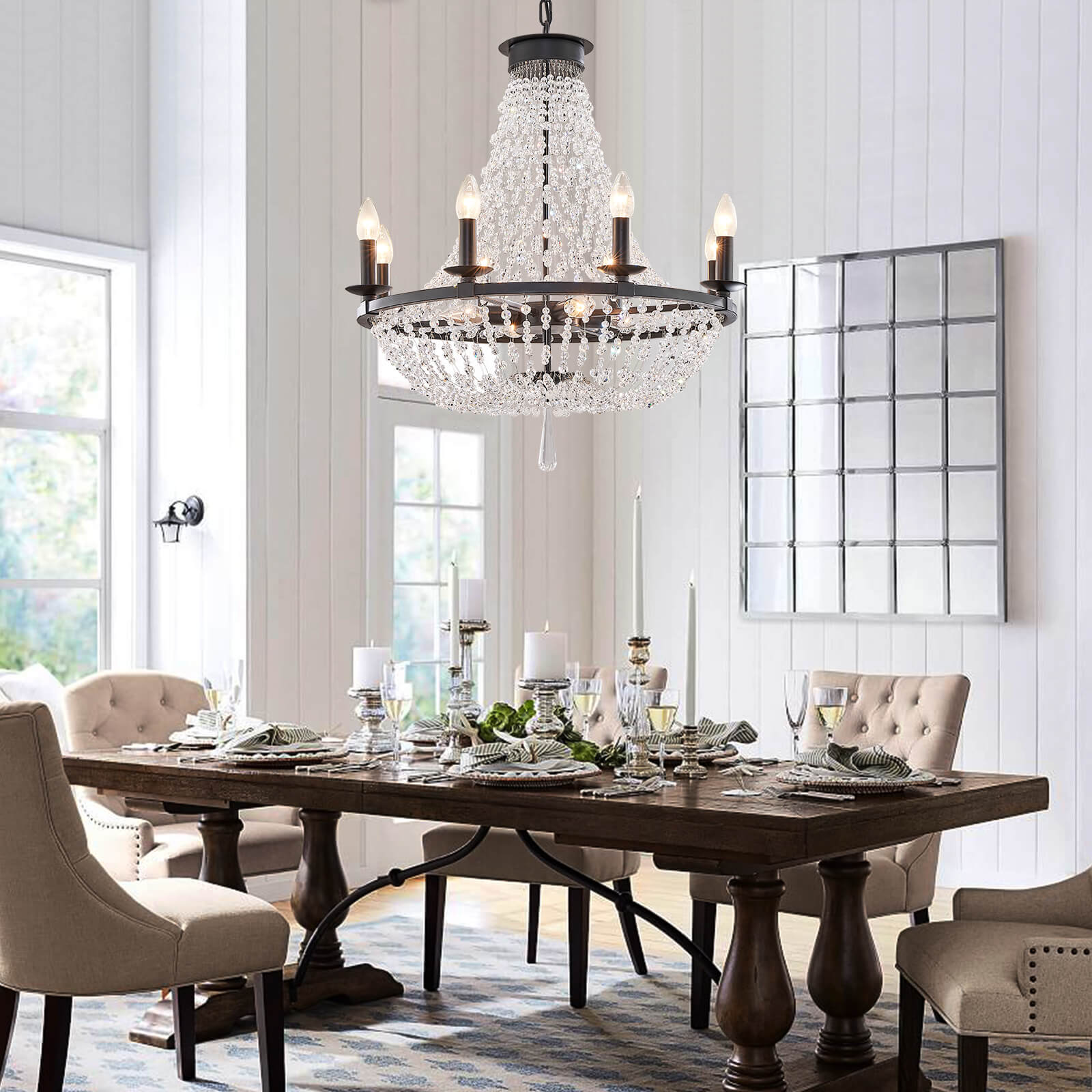 Victoria Candle Crystal Ceiling Light