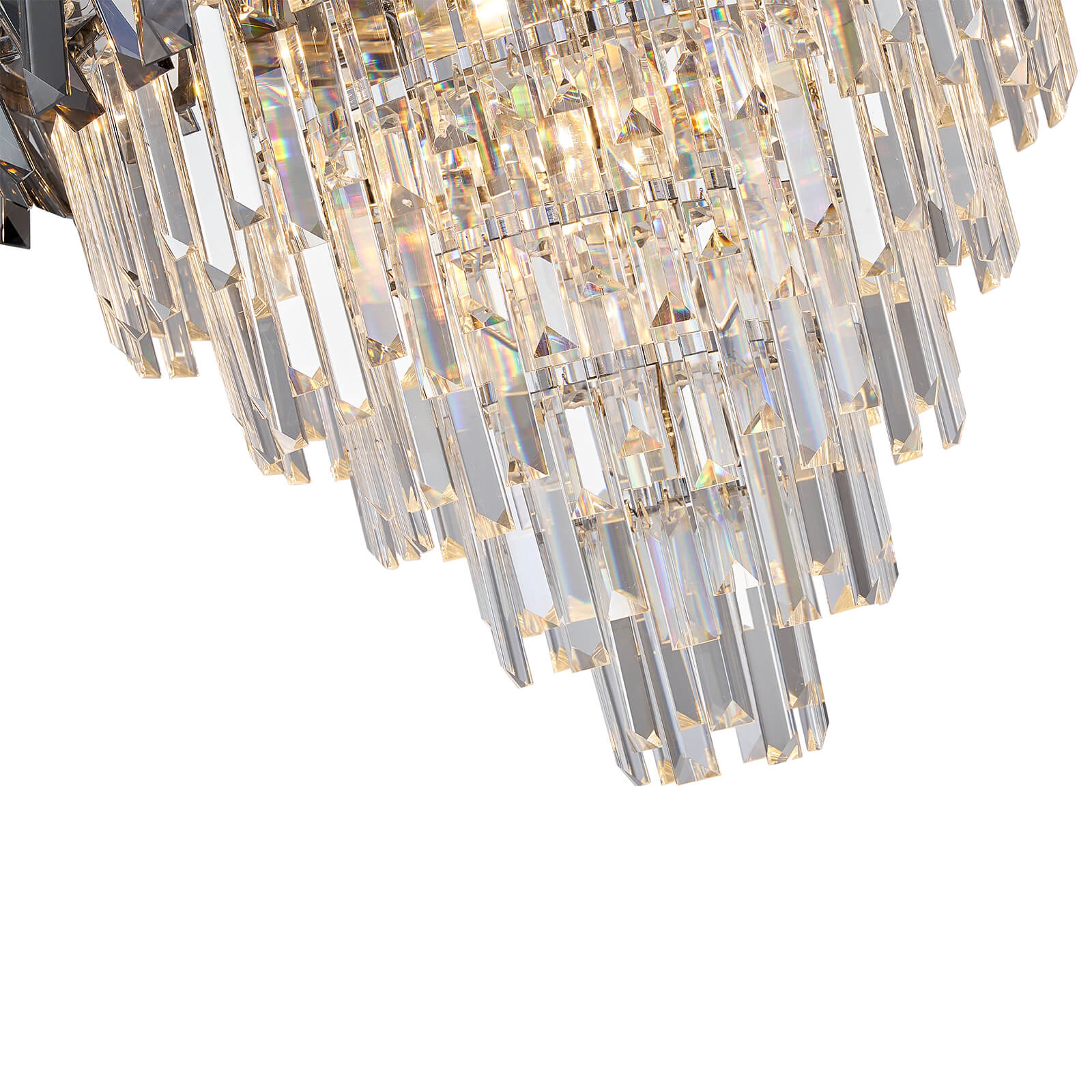 Victoria Deep Gray Metal Frame Crystal Chandelier