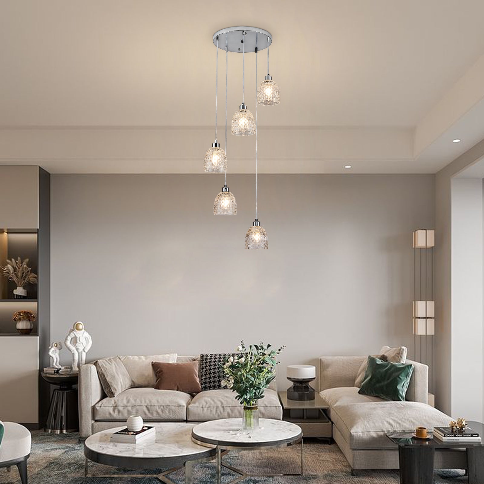 Spiral Iceberg Geometric Glass Chandelier