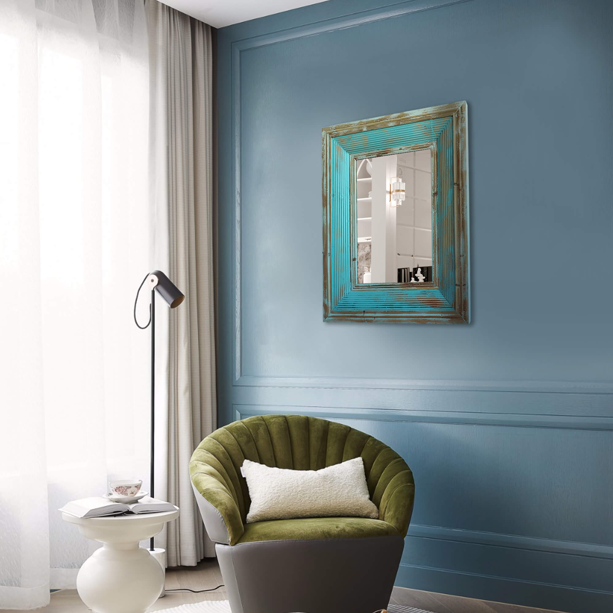 Vintage-Old-Wood-Rectangular-Metal-Frame-Wall-Mirror