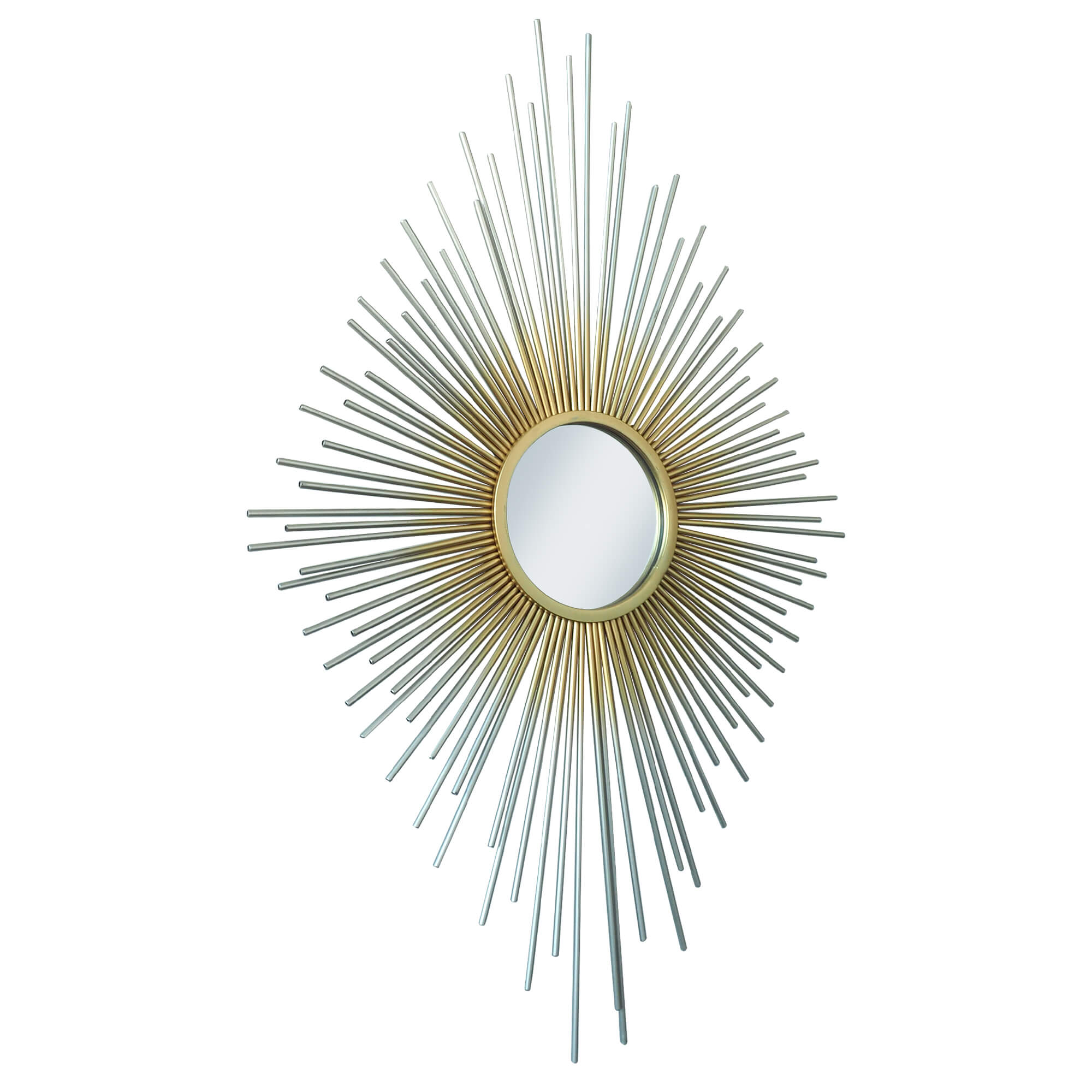 Modern-Gold-Sunburst-Rhombic-Metal-Frame-Round -Wall-Mirror