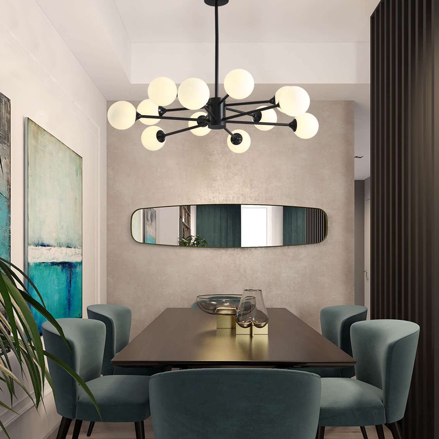 Normcore Black Globe 12 Lights Ceiling Lamp