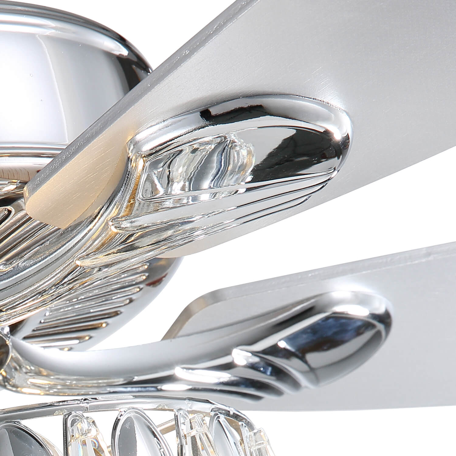 MOOONI-Ceiling-Fan-Light-Chrome- Fourdrinier-Crystal-Fandelier-51“-Metal