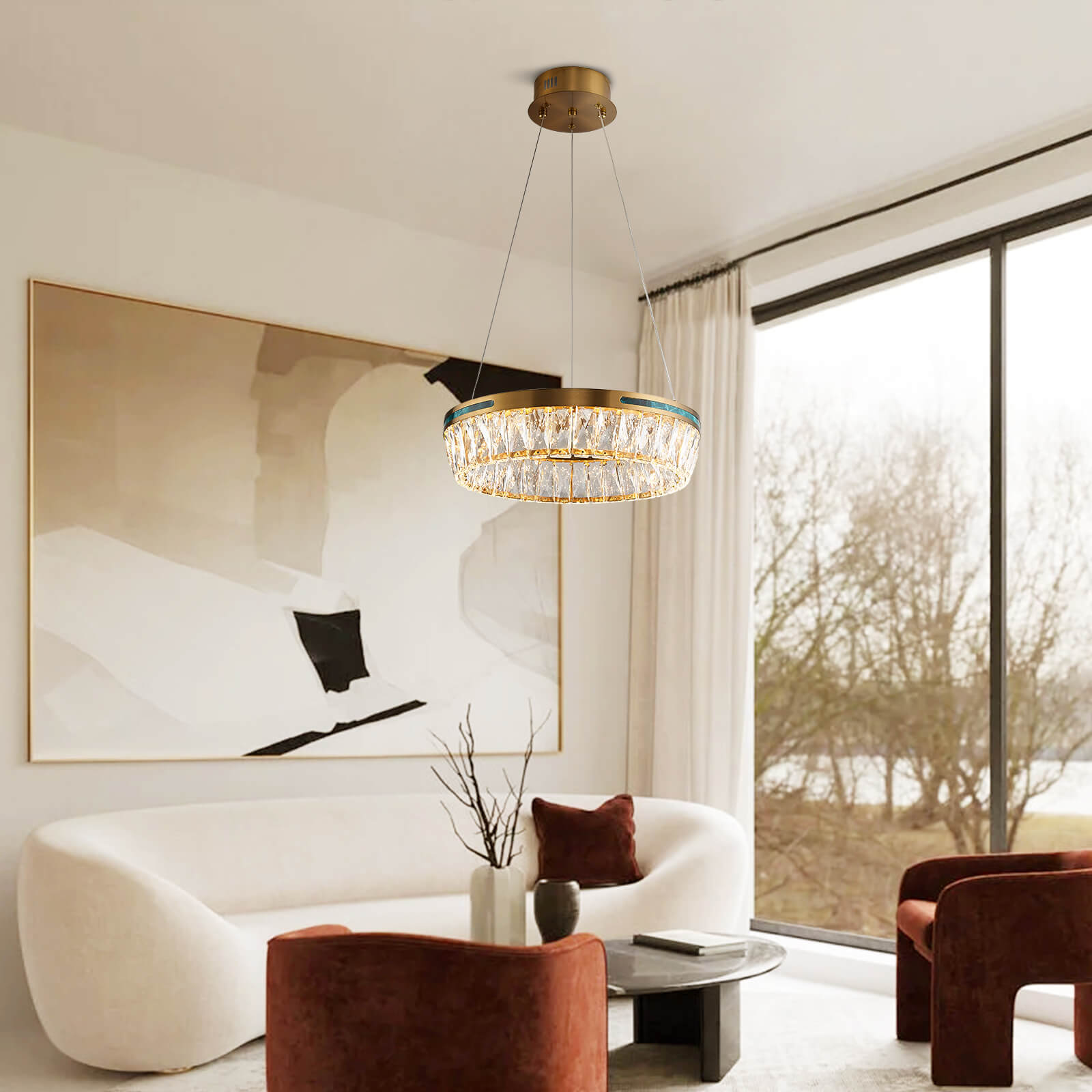 MOOONI-Drum-Gold-Crystal-Chandelier-Living-Room