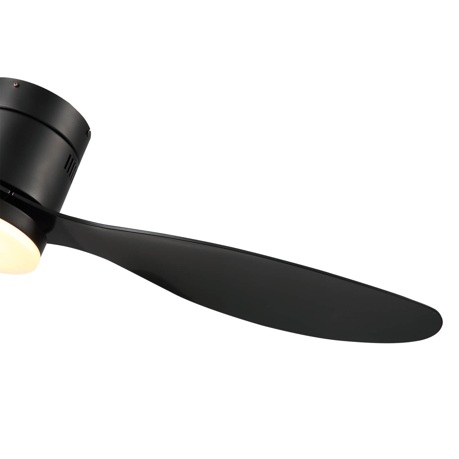 MOOONI-Ceiling-Fan-LED Strip-Matte-Black-Lampshade-Black-Wood-Blades