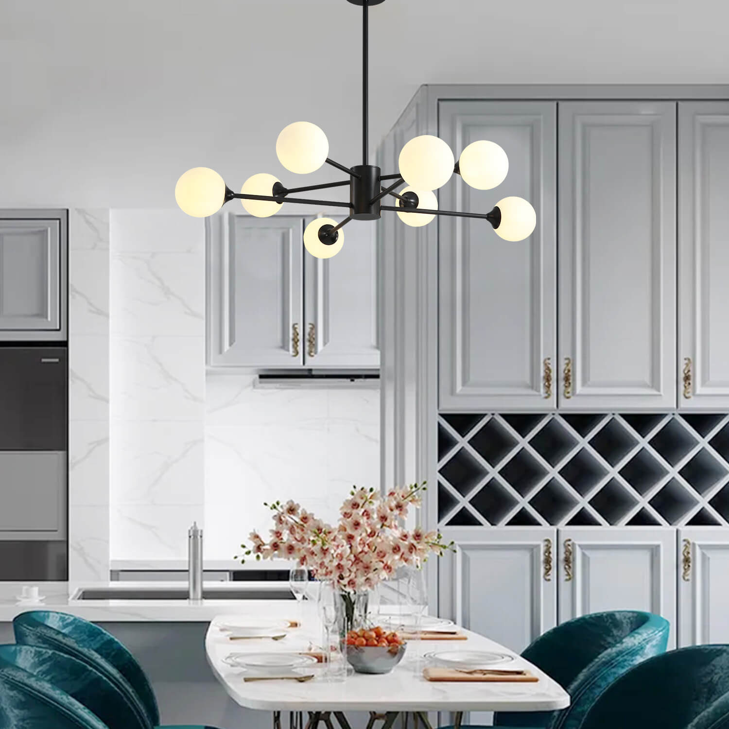 Normcore Black Globe 8 Lights Ceiling Lamp