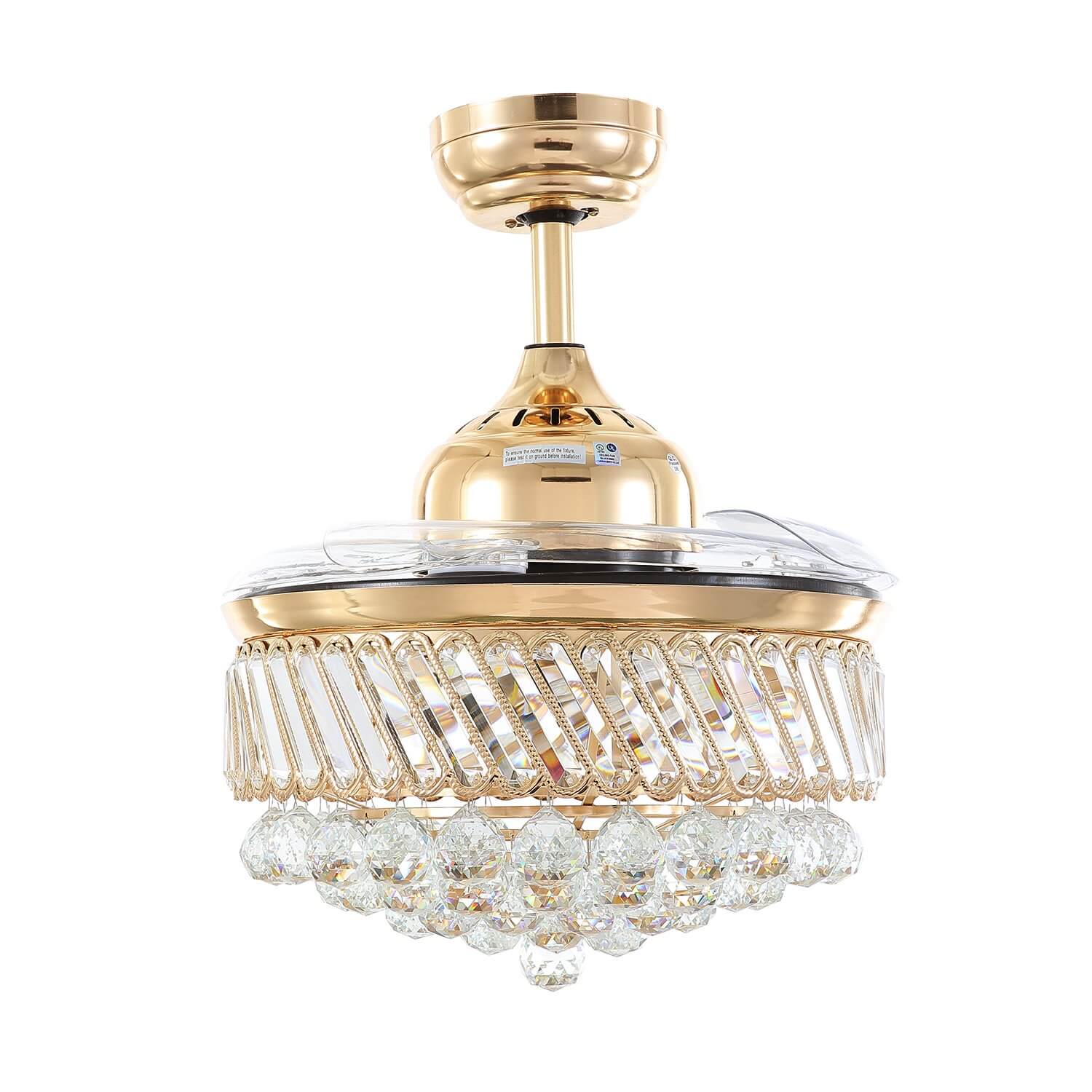 MOOONI-Gold-Ceiling-Fan-Chandelier-Retractable-Fandelier-LED-Light-Blades-Closed