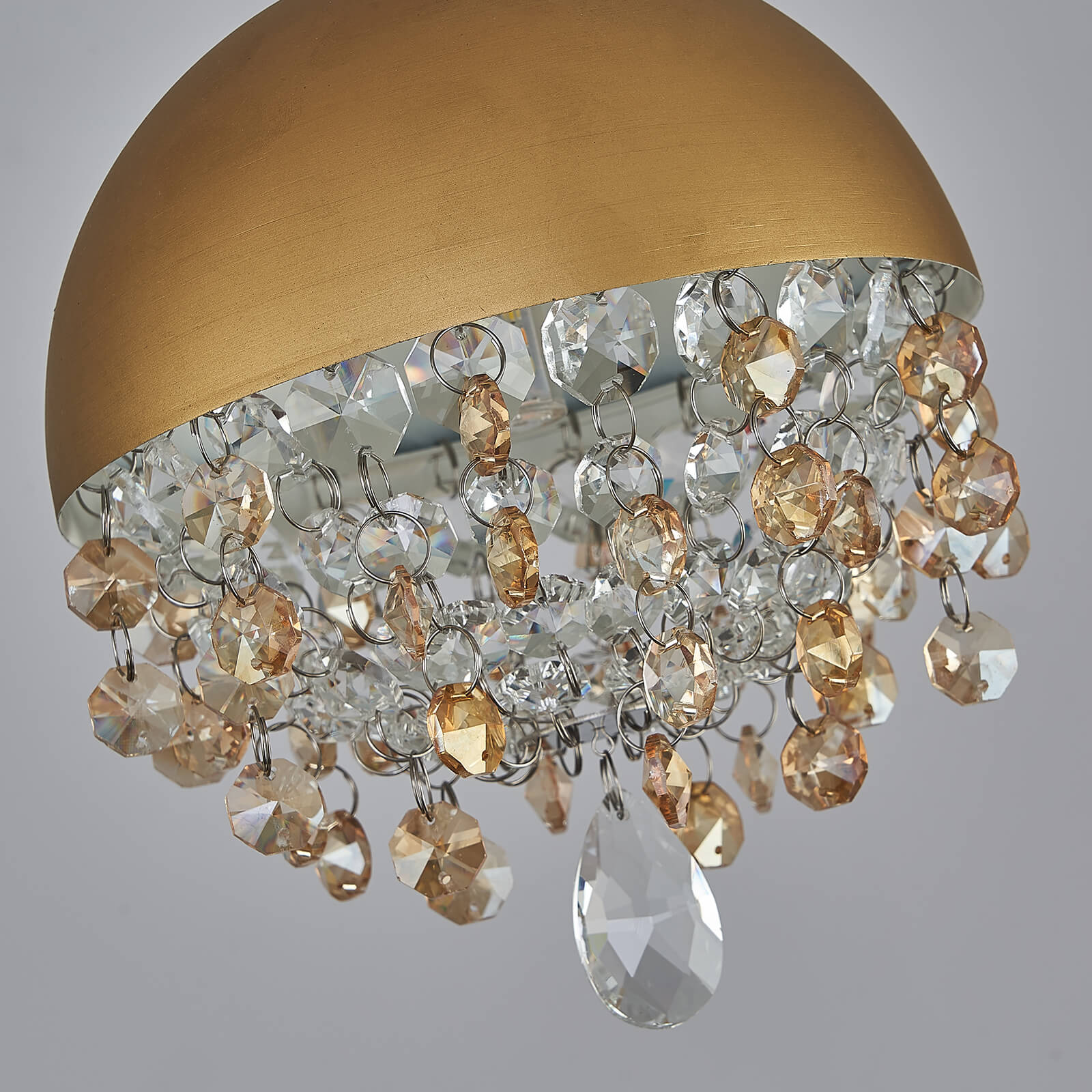 Gold Spider-Shaped String Ball Crystal Chandelier 9 Lights