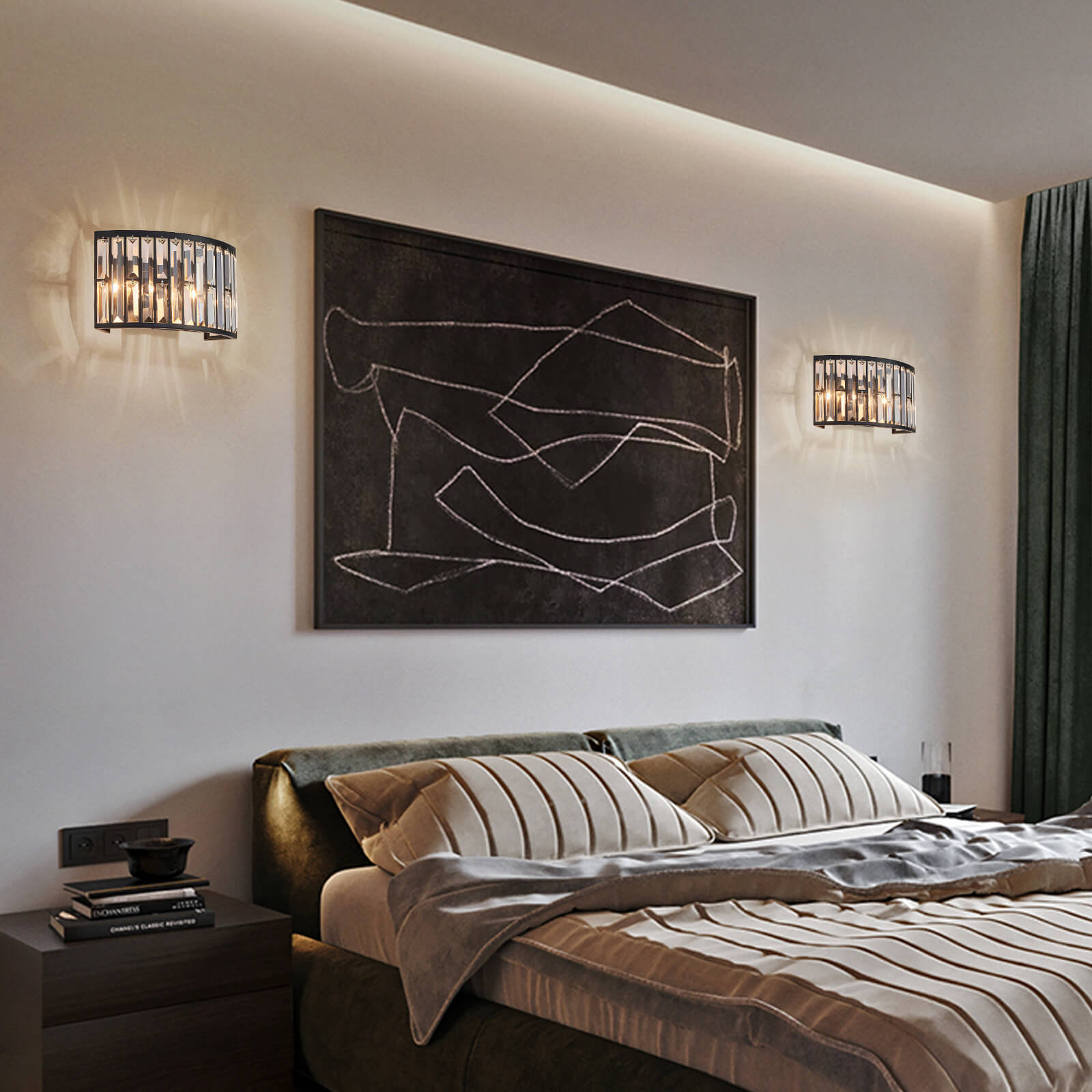 Vintage-Matte-Black-Finish-Semicircle-Wall Lamp